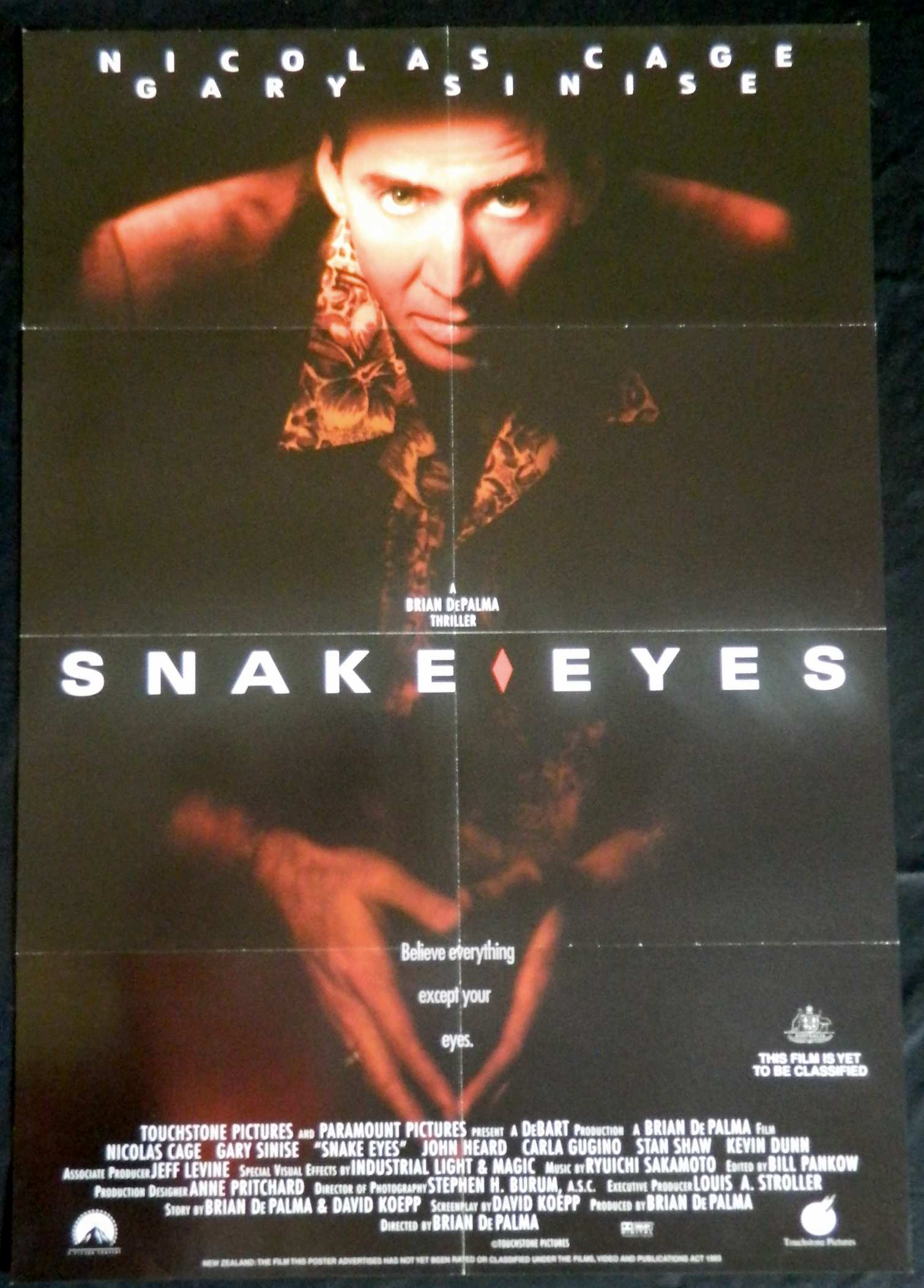 SNAKE EYES (1998)— Original Australian one sheet movie poster.