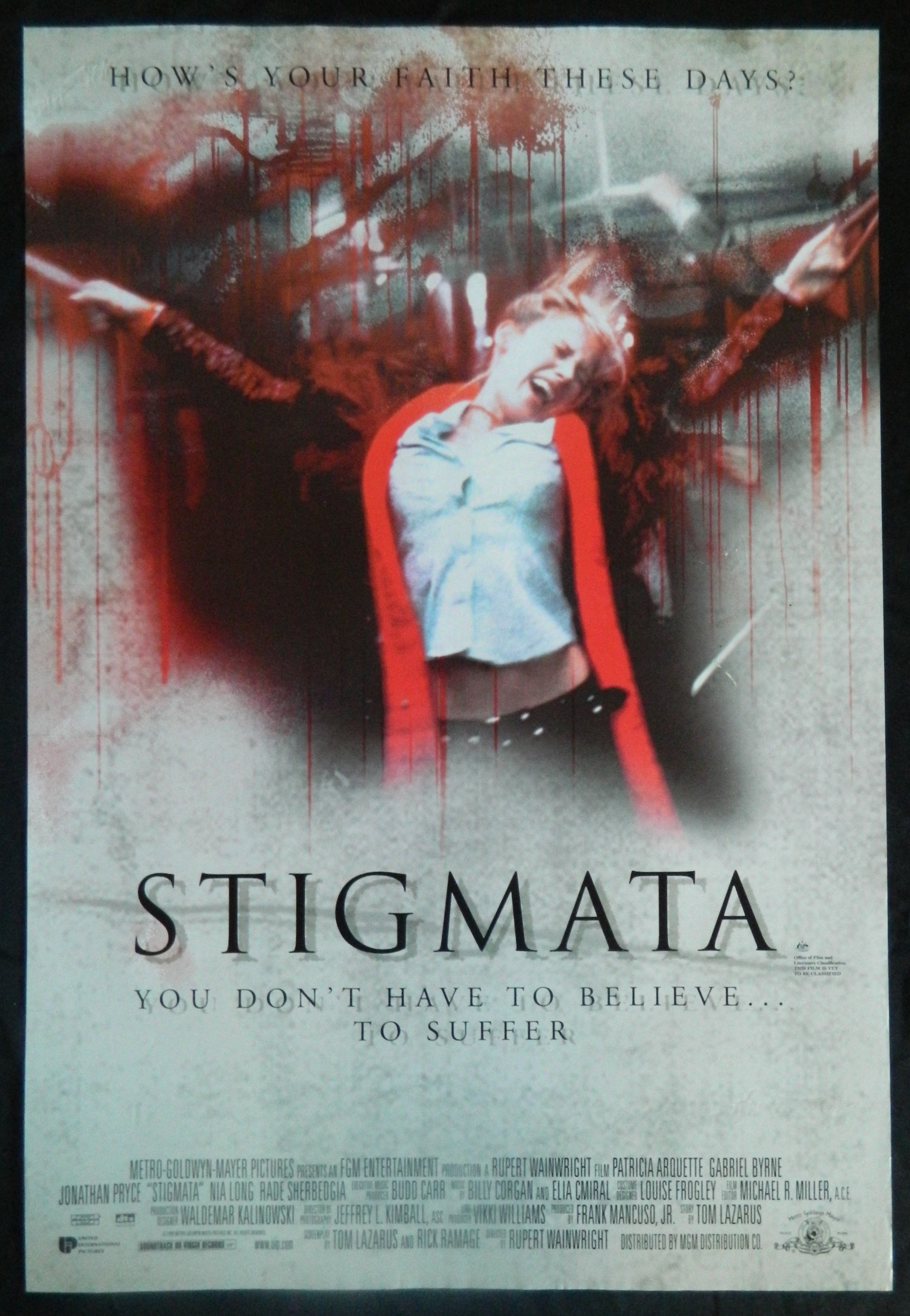 STIGMATA (1999)— Original Australian one sheet movie poster