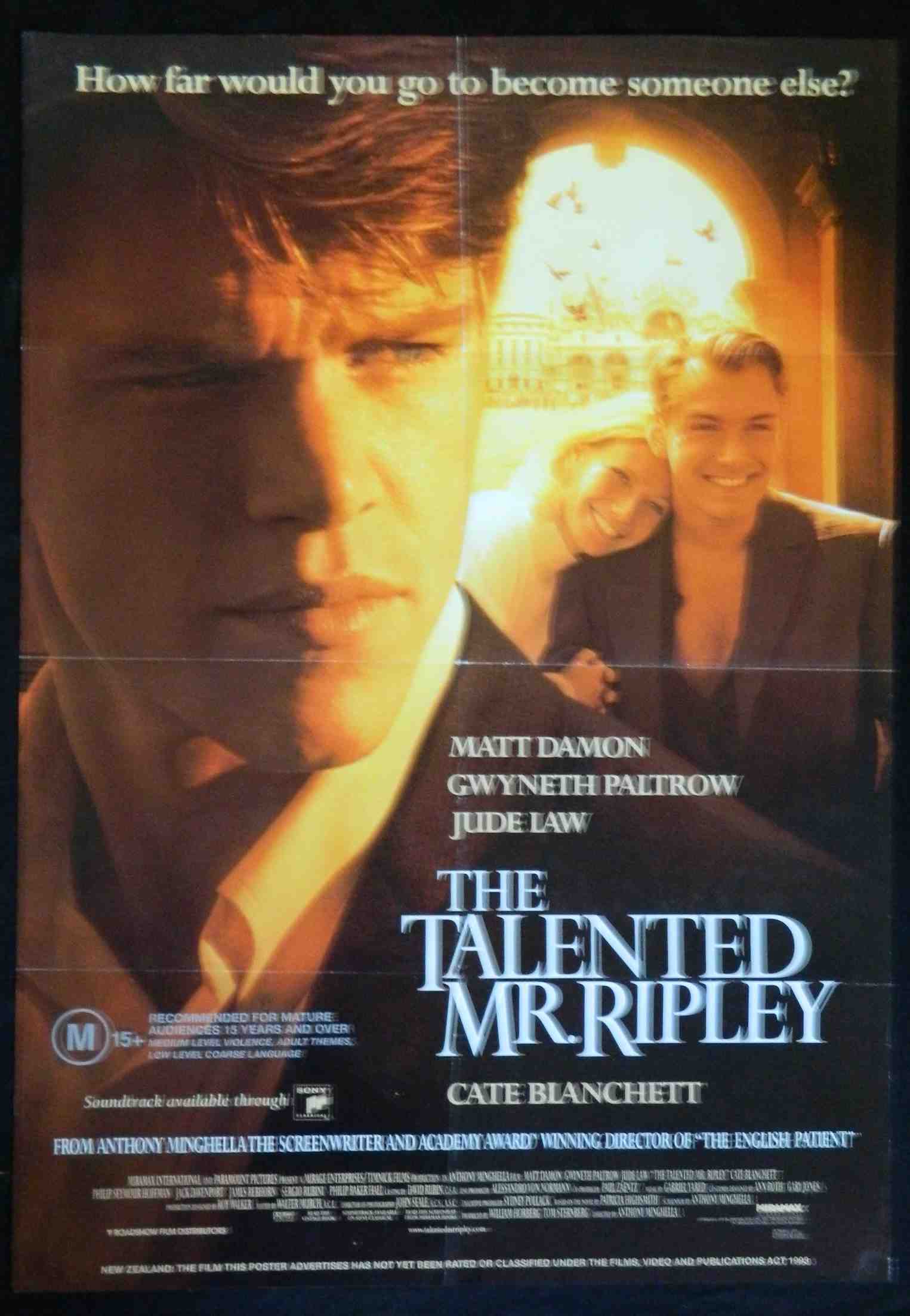 THE TALENTED MR RIPLEY (1999)— Original Australian one sheet movie poster.