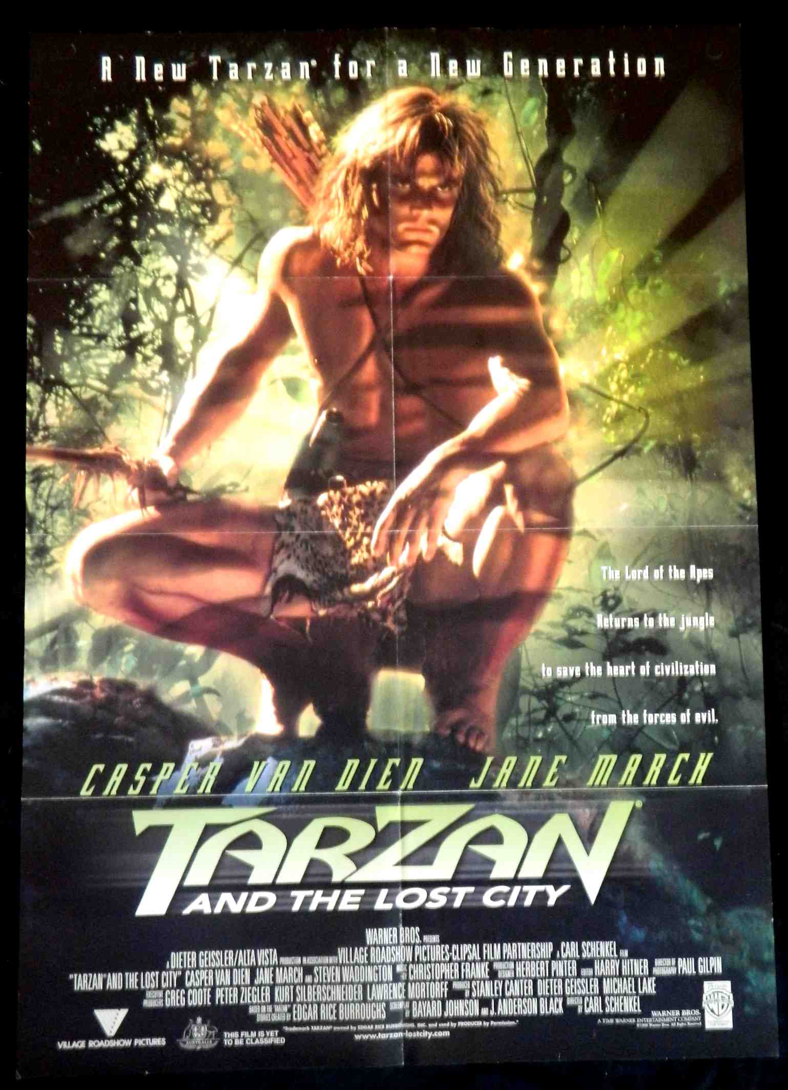 TARZAN AND THE LOST CITY (1998)— Original Australian one sheet movie poster