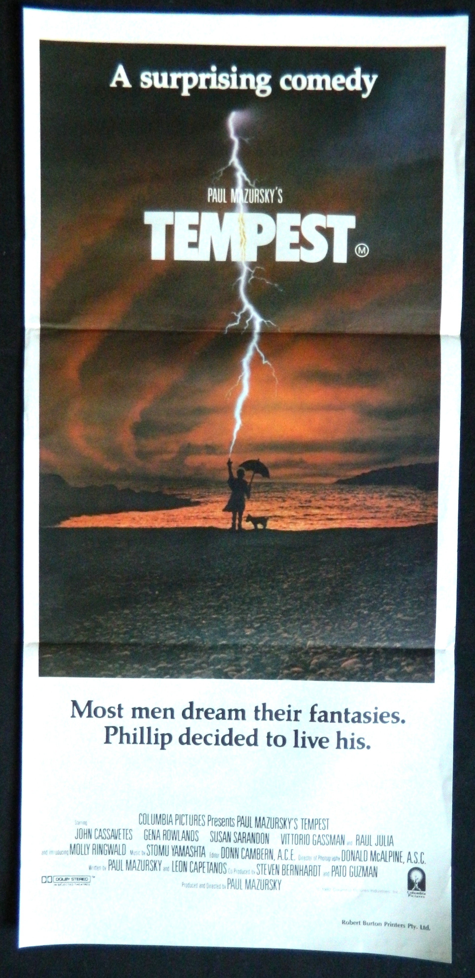 TEMPEST (1982) — Original Australian daybill movie poster
