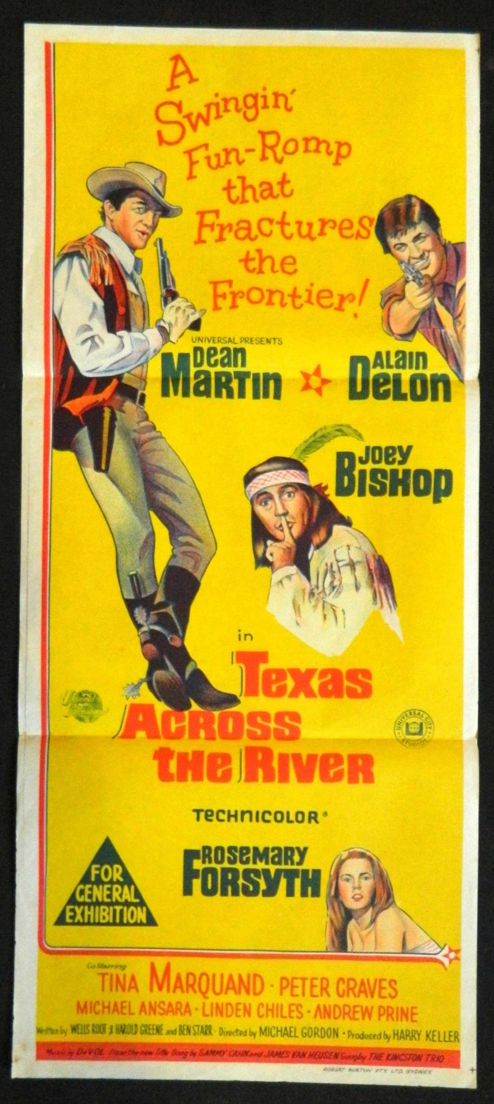 TEXAS ACROSS THE RIVER  (1966) — Original Australian daybill movie poster