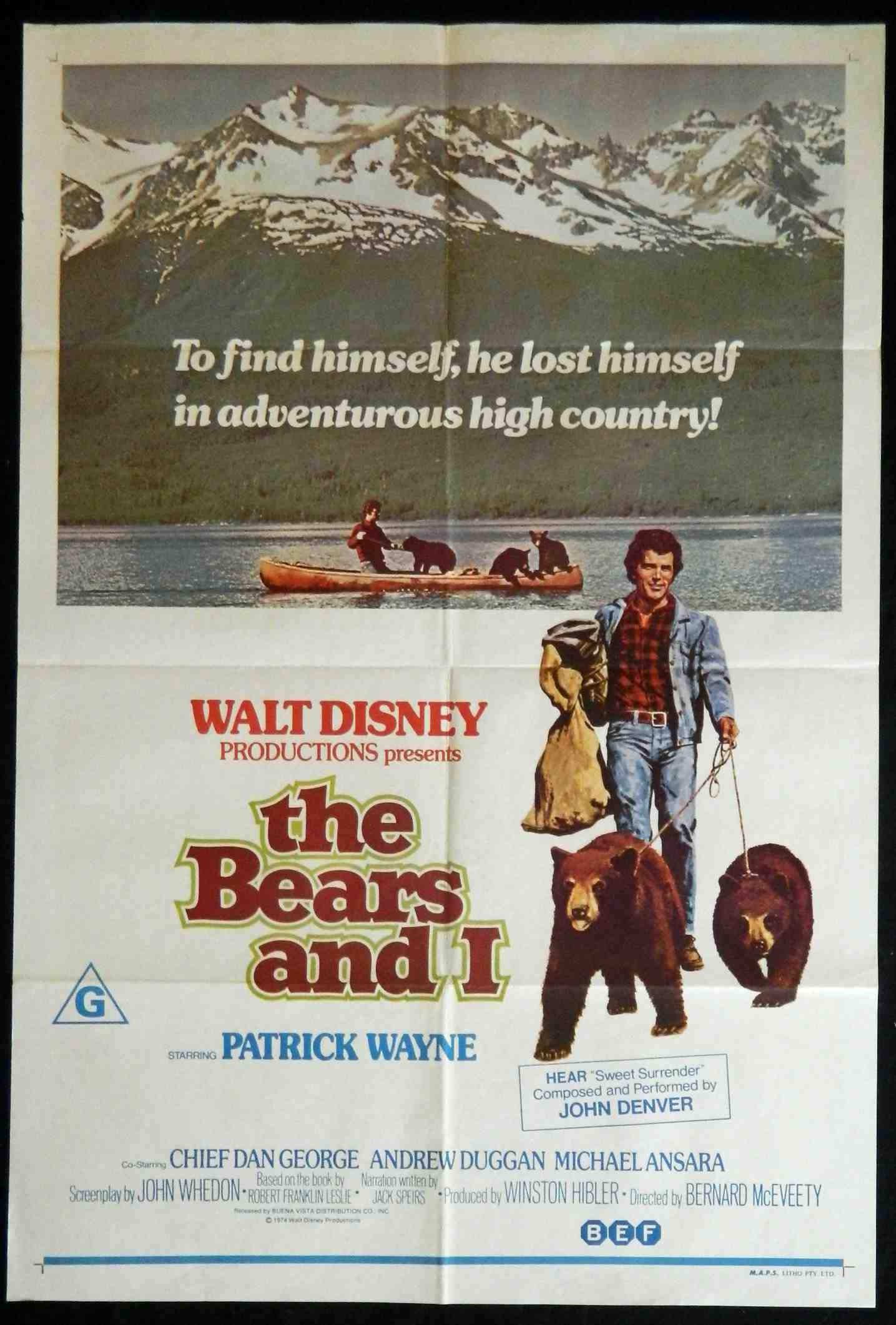 THE BEARS AND I (1974) — Original Australian one sheet movie poster