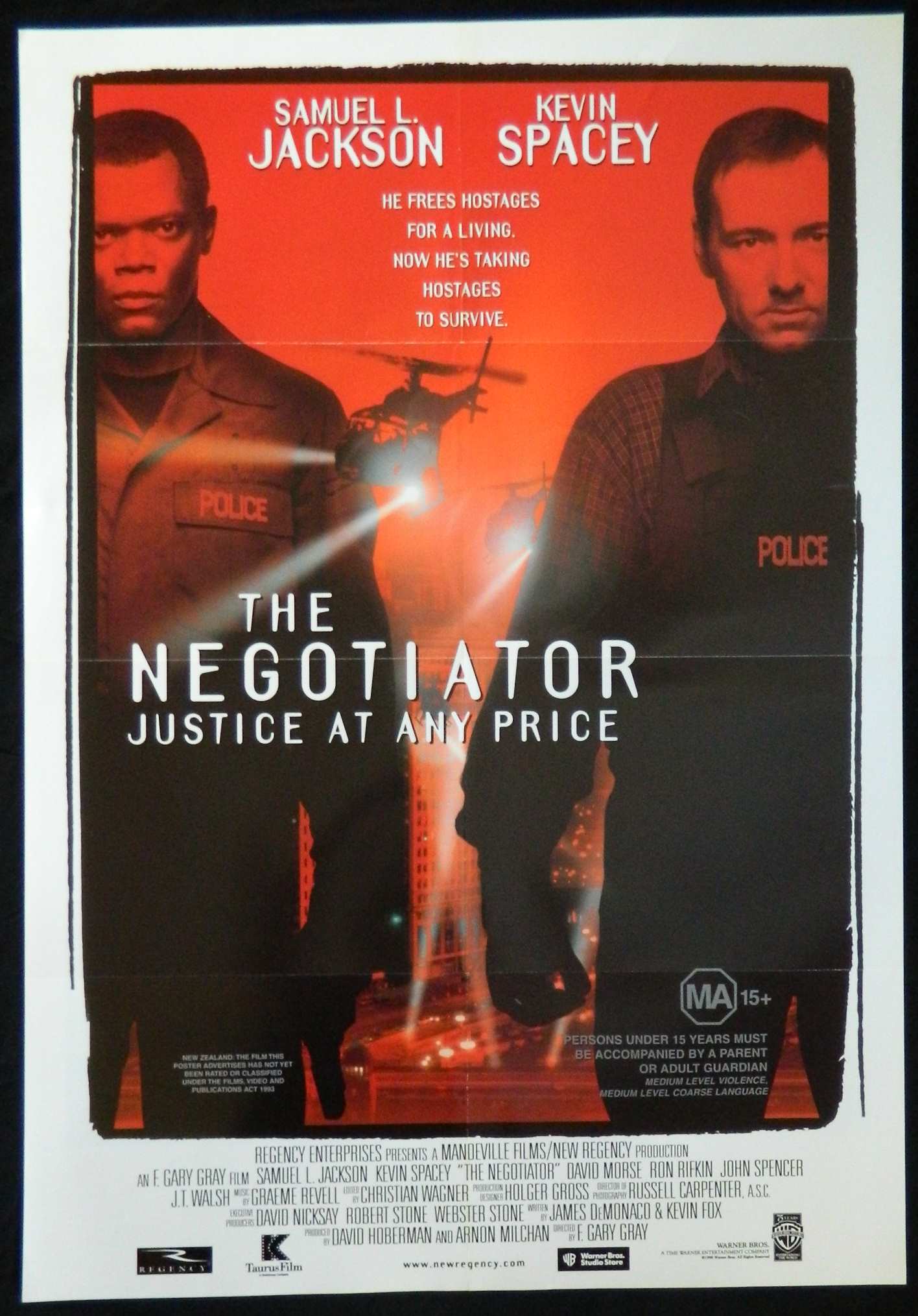 THE NEGOTIATOR (1998)— Original Australian one sheet movie poster.