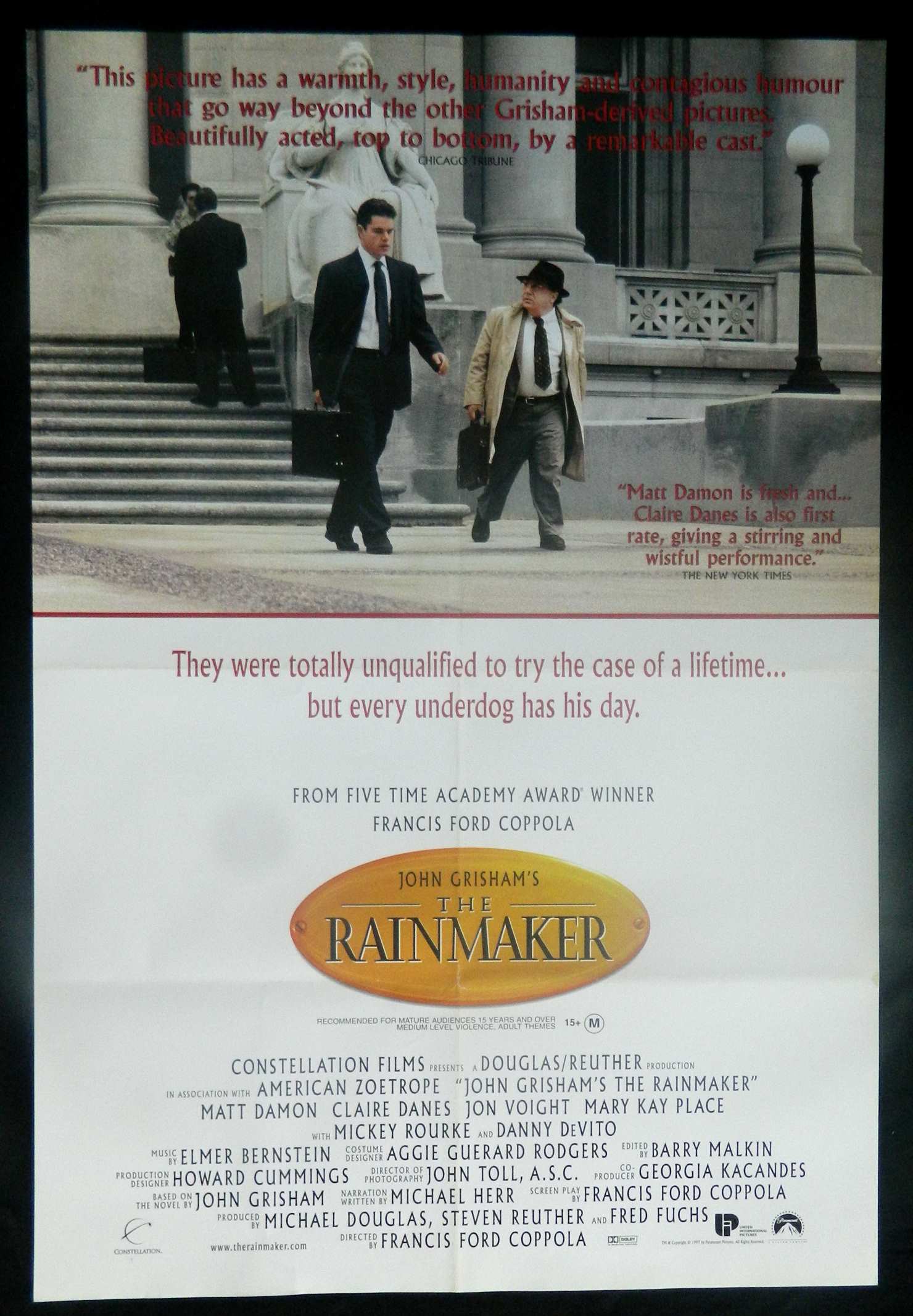 THE RAINMAKER (1997)— Original Australian one sheet movie poster