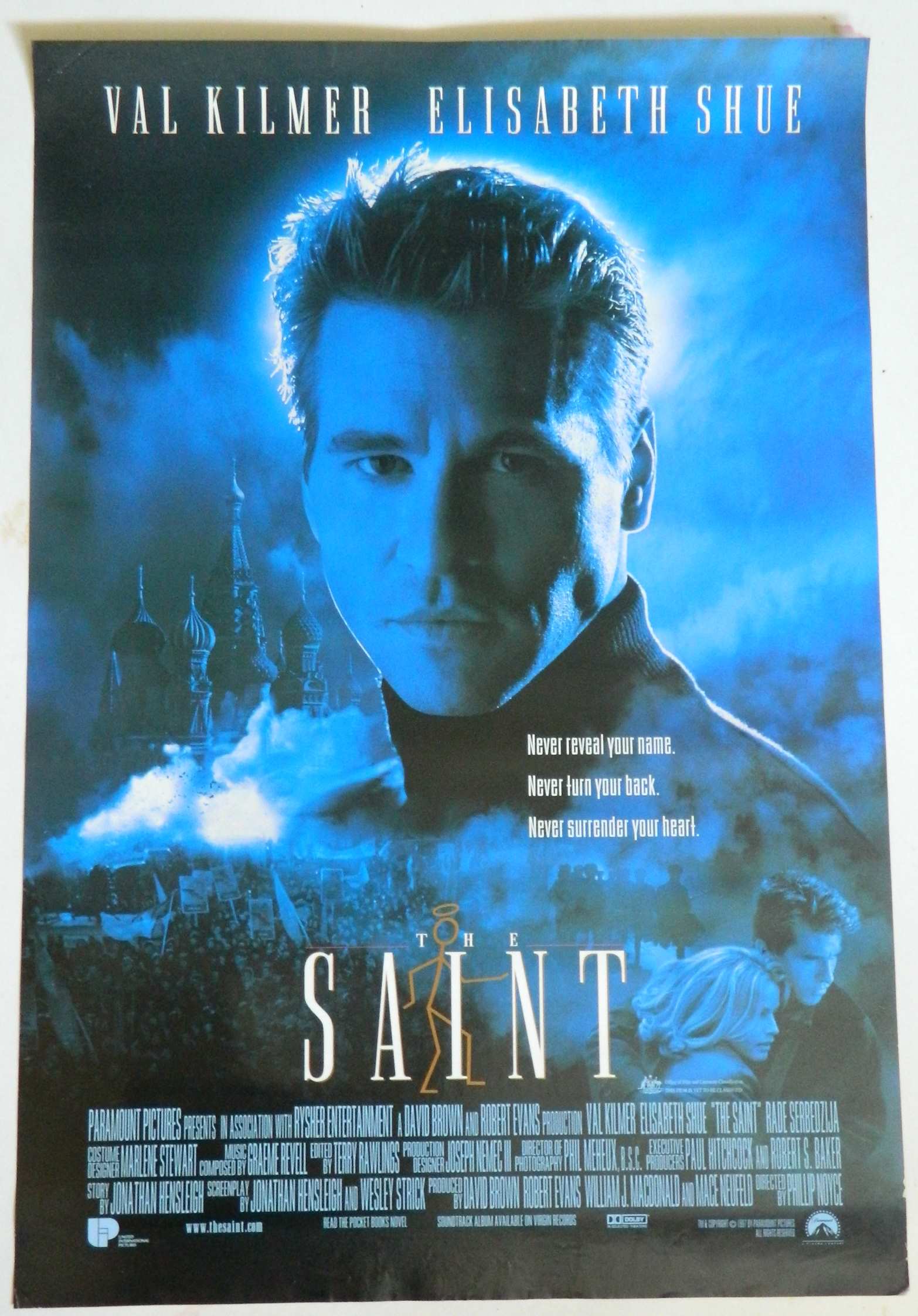 THE SAINT (1997)— Original Australian one sheet movie poster.