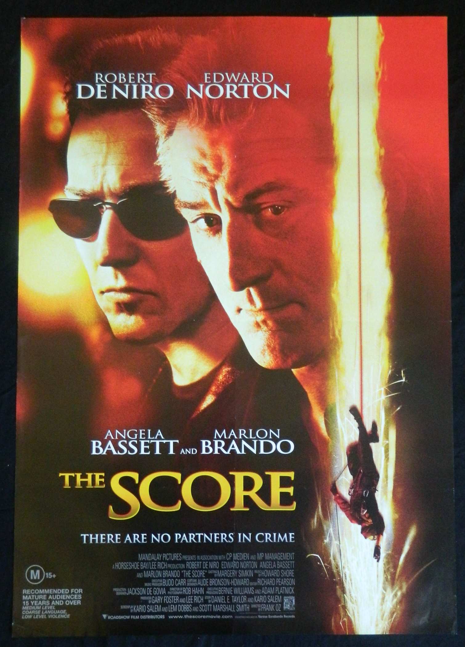 THE SCORE (2001)— Original Australian one sheet movie poster.
