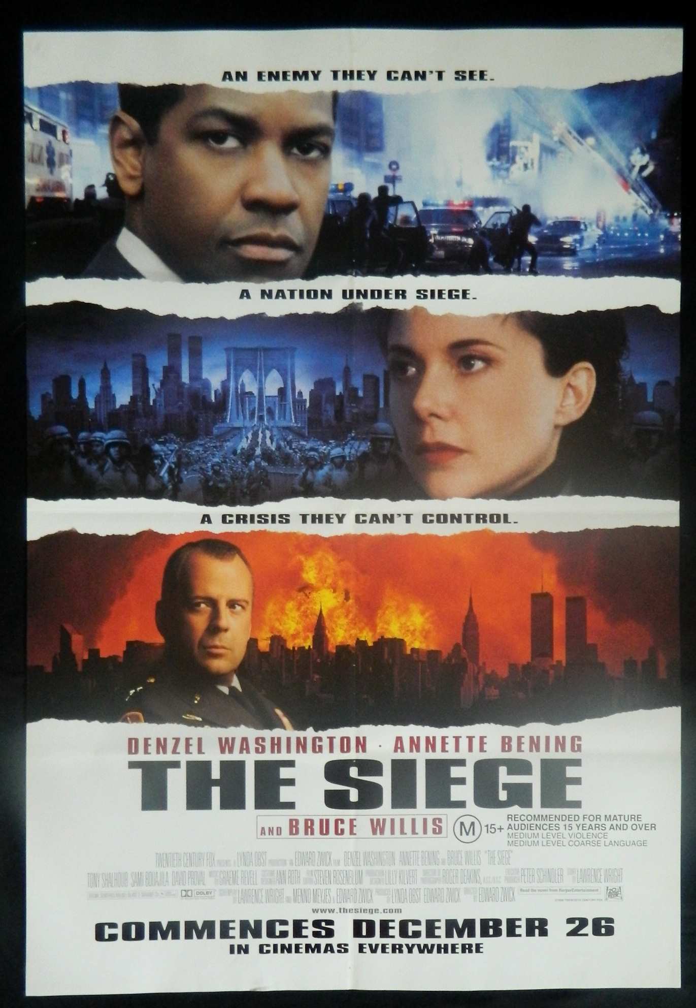 THE SIEGE (1998)— Original Australian one sheet movie poster.