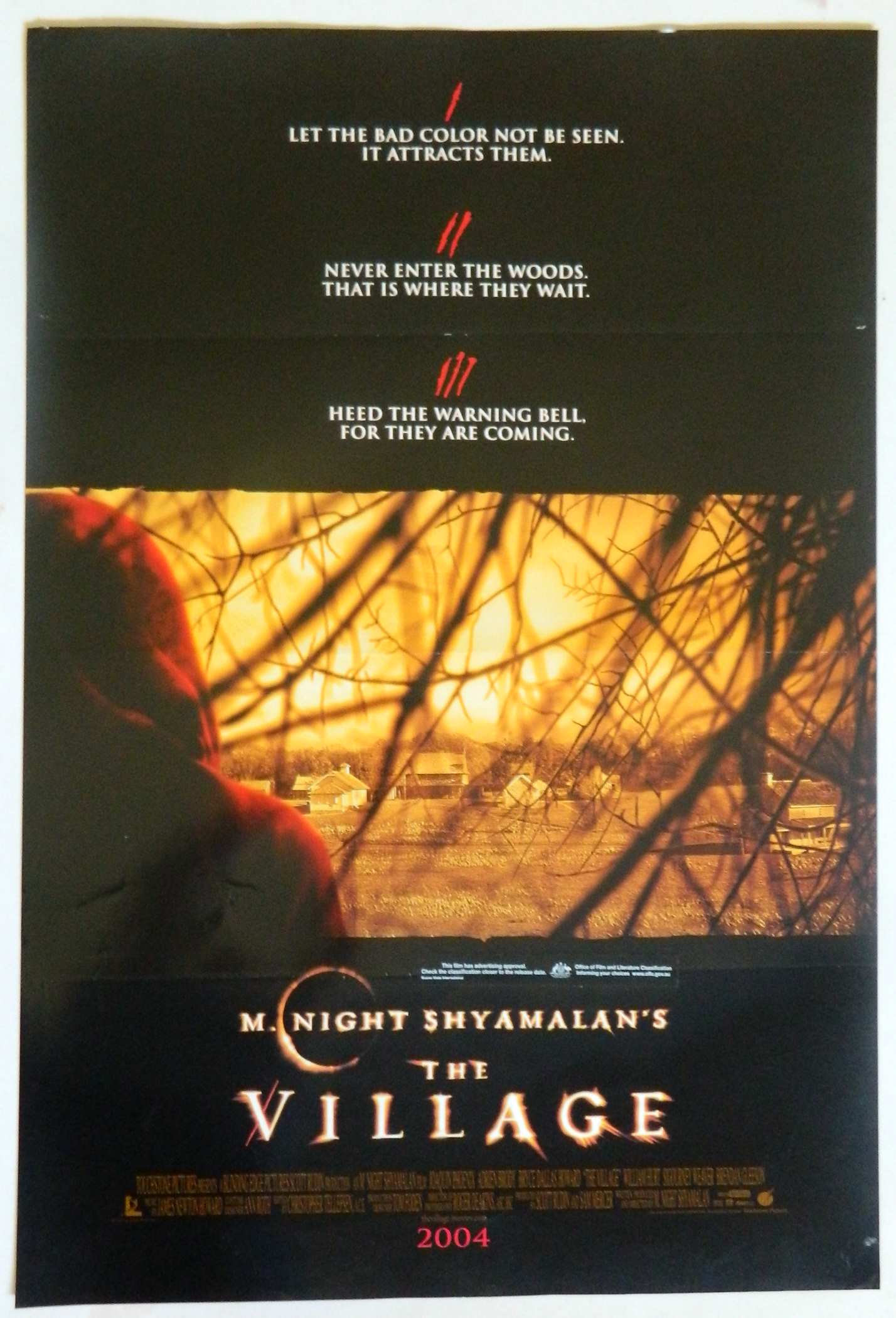 THE VILLAGE  (2004)— Original Australian one sheet movie poster.