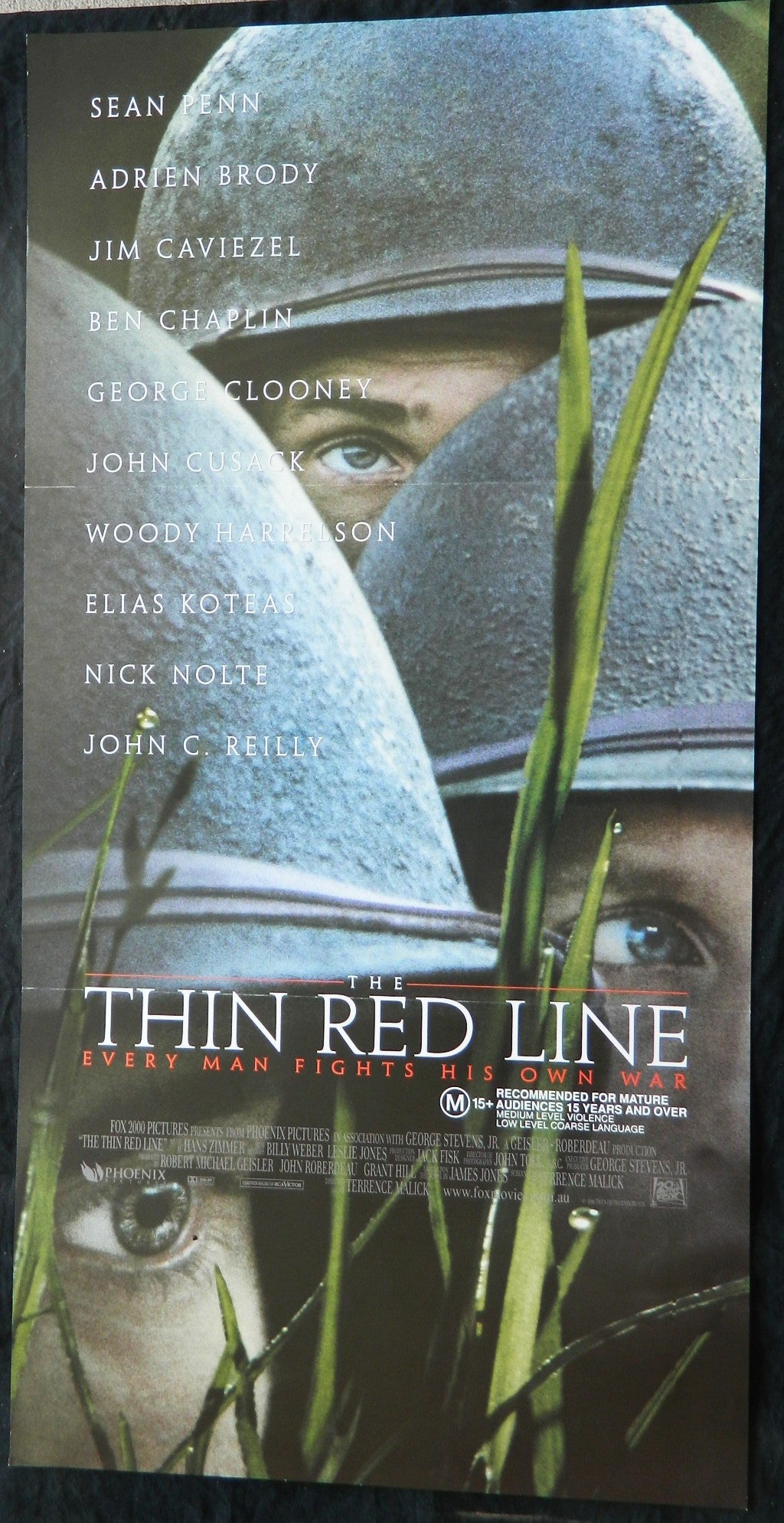THIN RED LINE (1998)— Original Australian daybill movie poster.