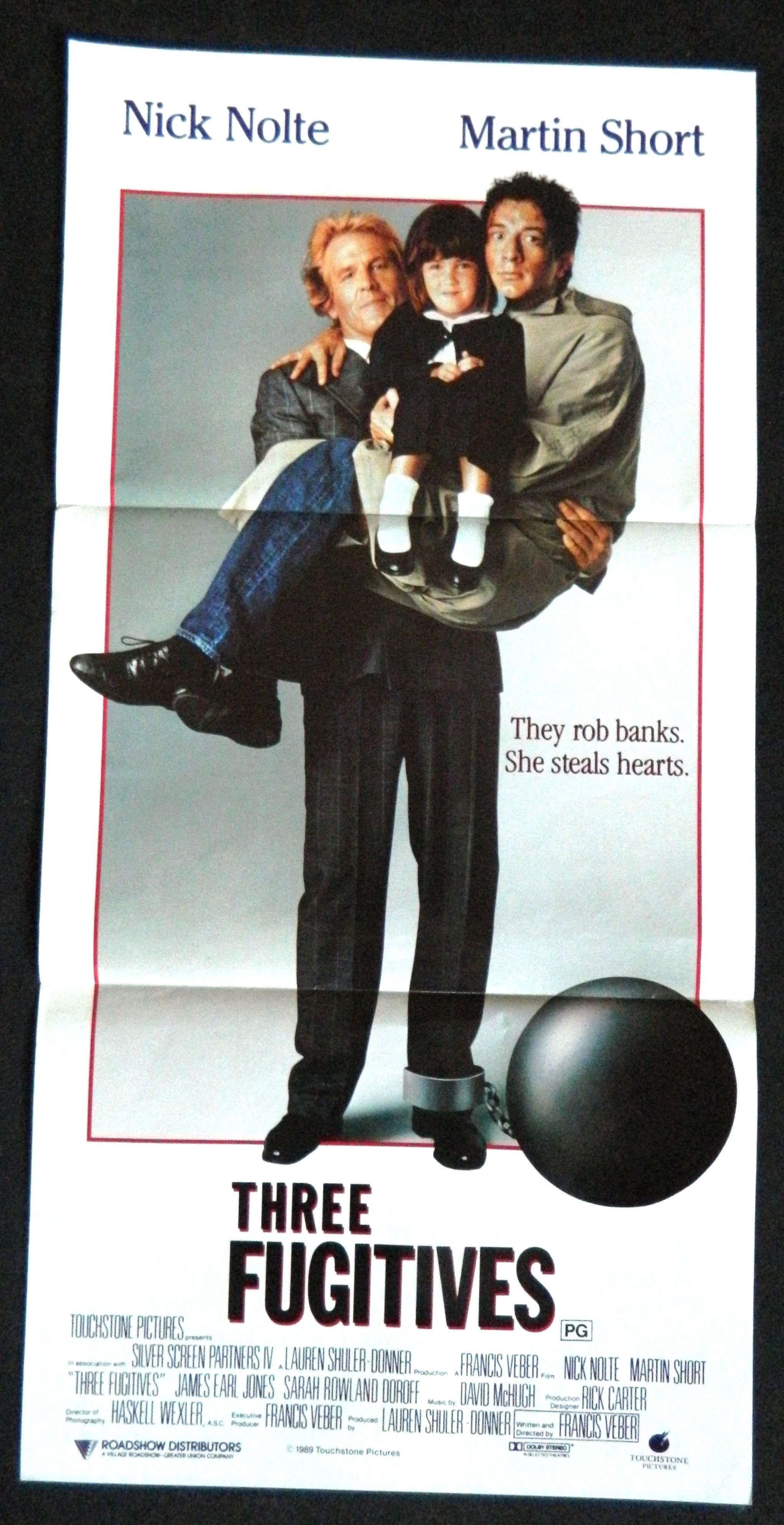 THREE FUGITIVES (1989) — Original Australian daybill movie poster