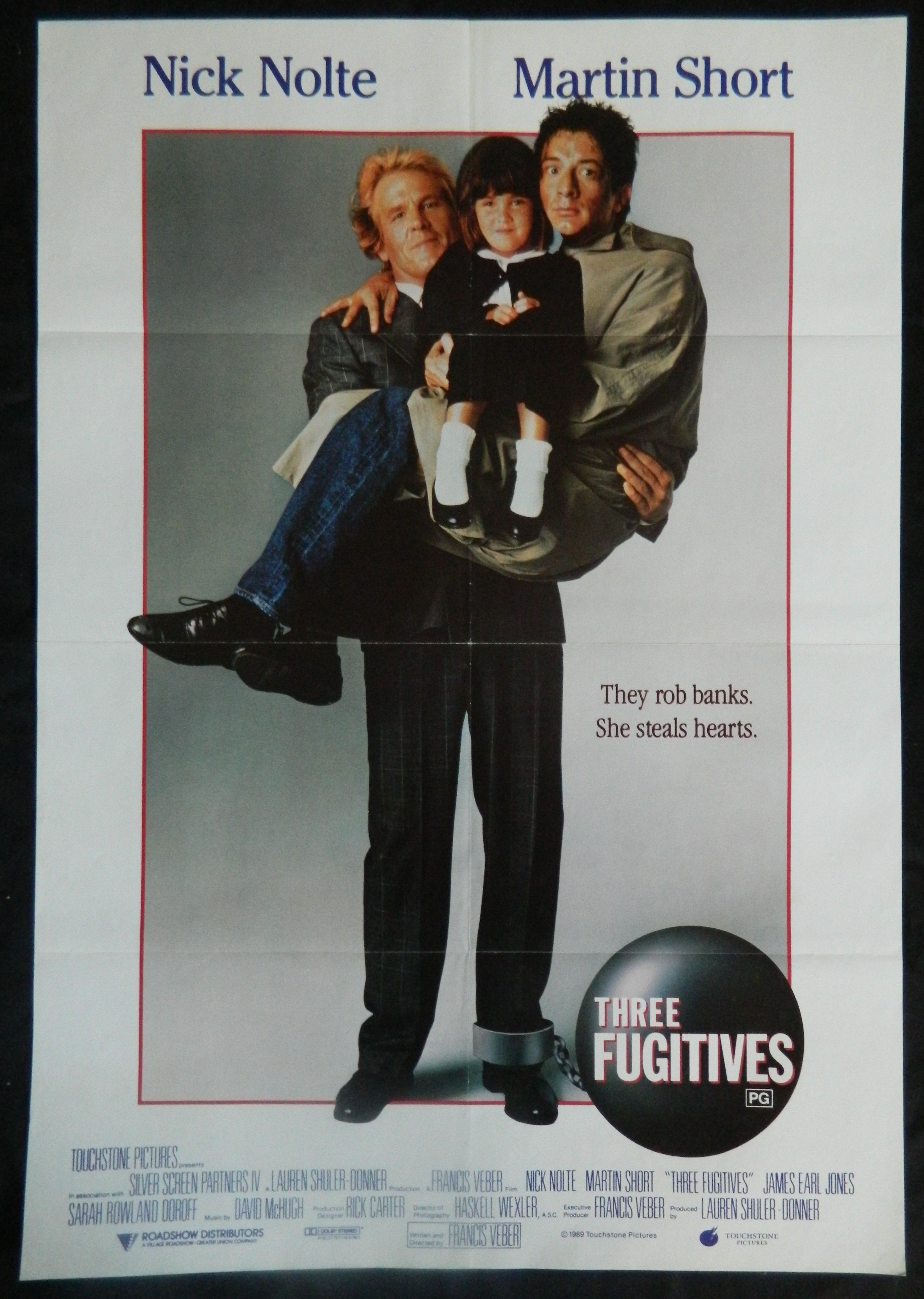THREE FUGITIVES (1989)— Original Australian one sheet movie poster.