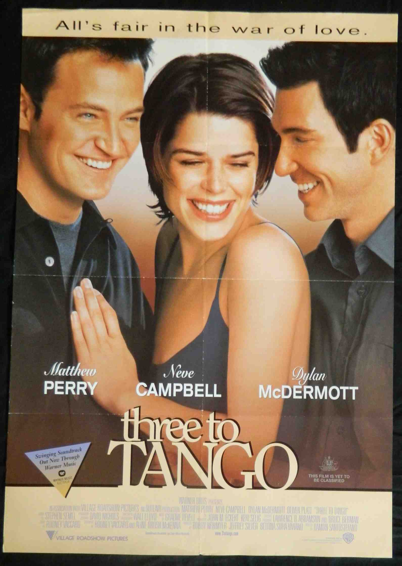 THREE TO TANGO (1999) — Original Australian one sheet movie poster