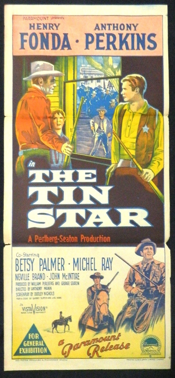 THE TIN STAR  (1957) — Original Australian daybill movie poster