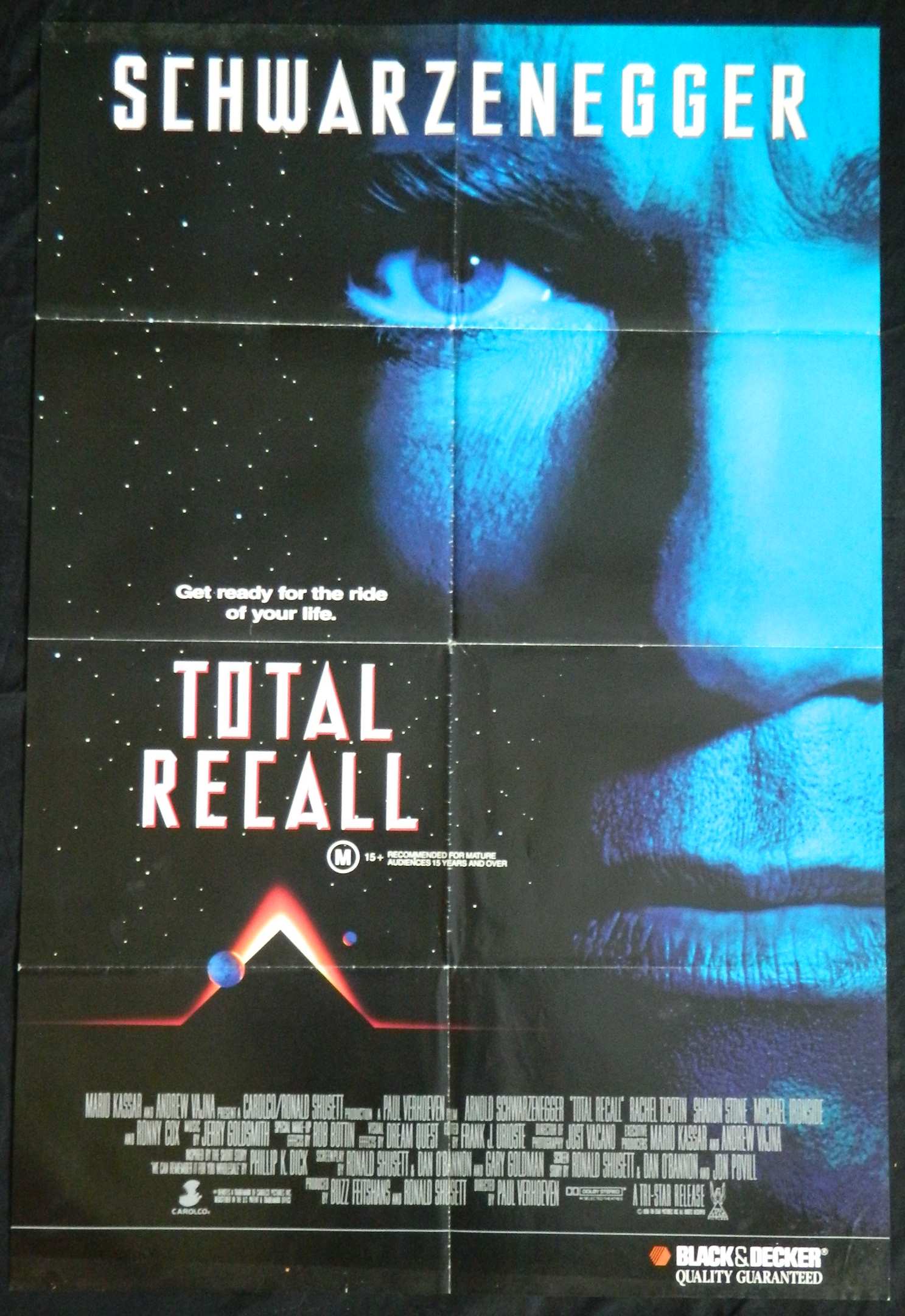 TOTAL RECALL (1990)— Original Australian one sheet movie poster