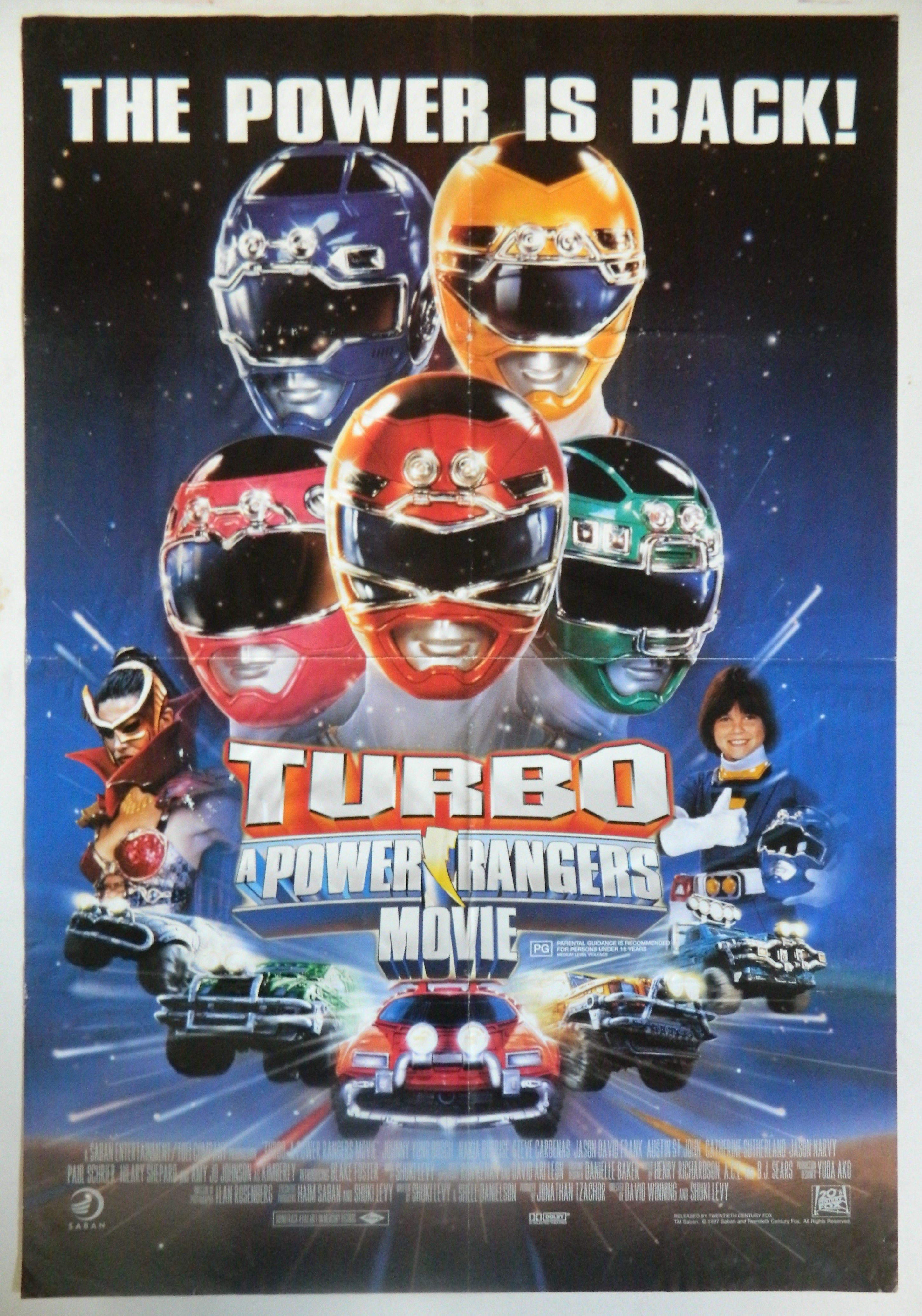 TURBO POWER RANGERS (1997)— Original Australian one sheet movie poster.