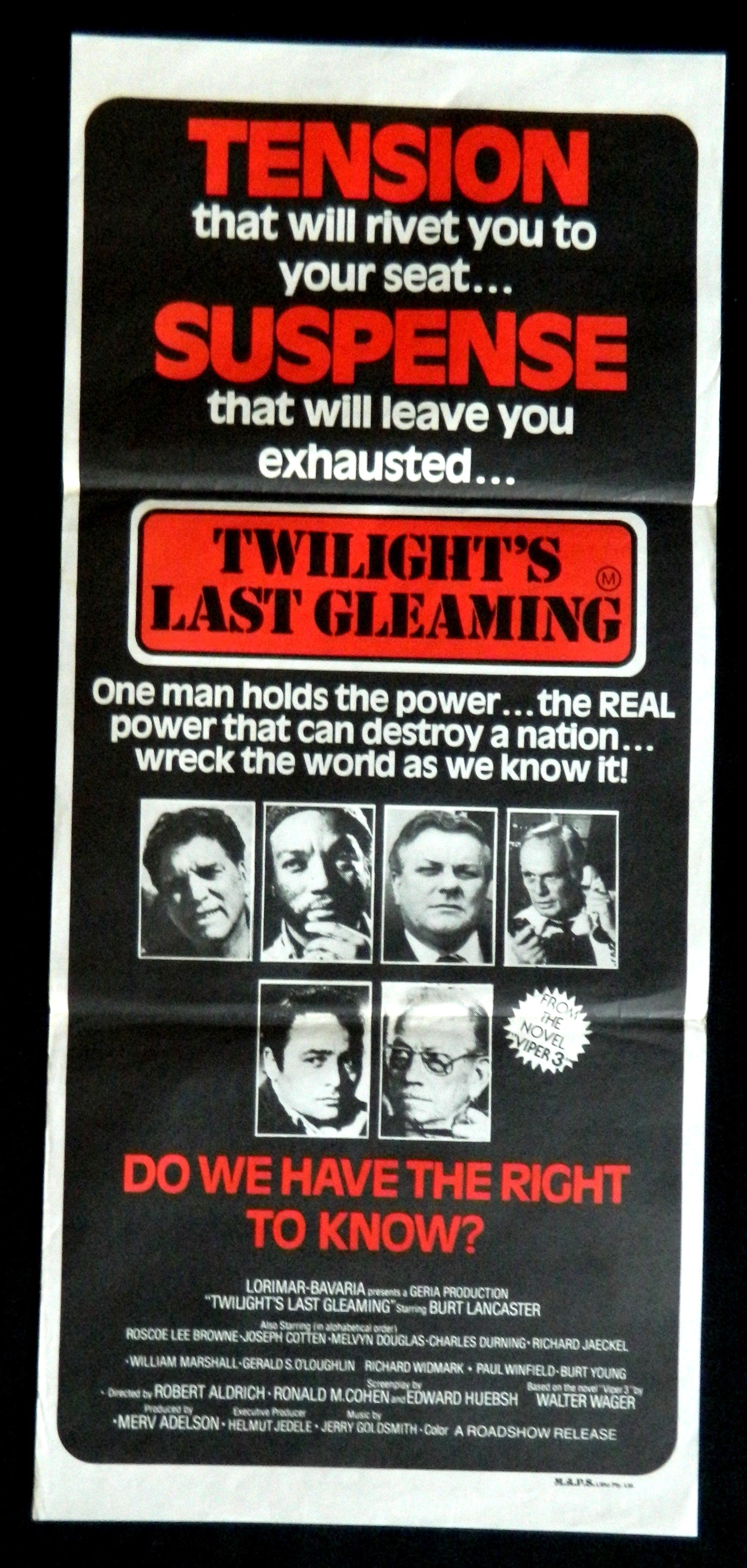TWILIGHTS LAST GLEAMING (1977) — Original Australian daybill movie poster