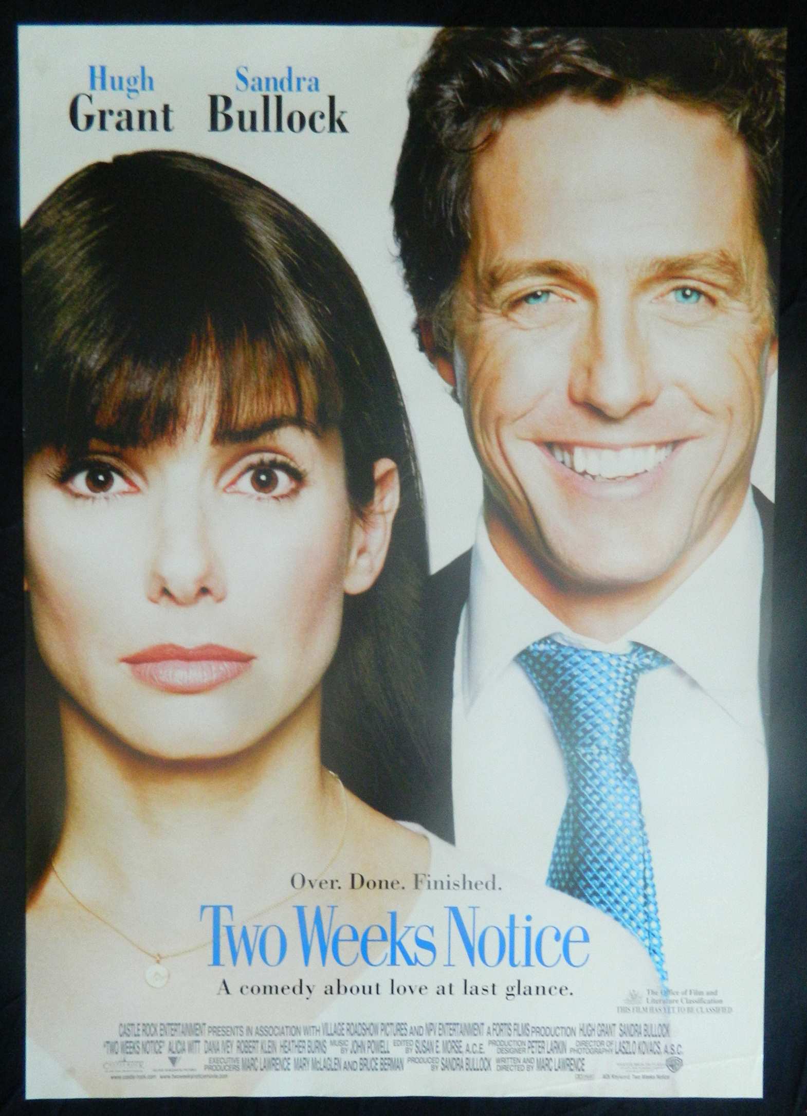 TWO WEEKS NOTICE (2002)— Original Australian one sheet movie poster