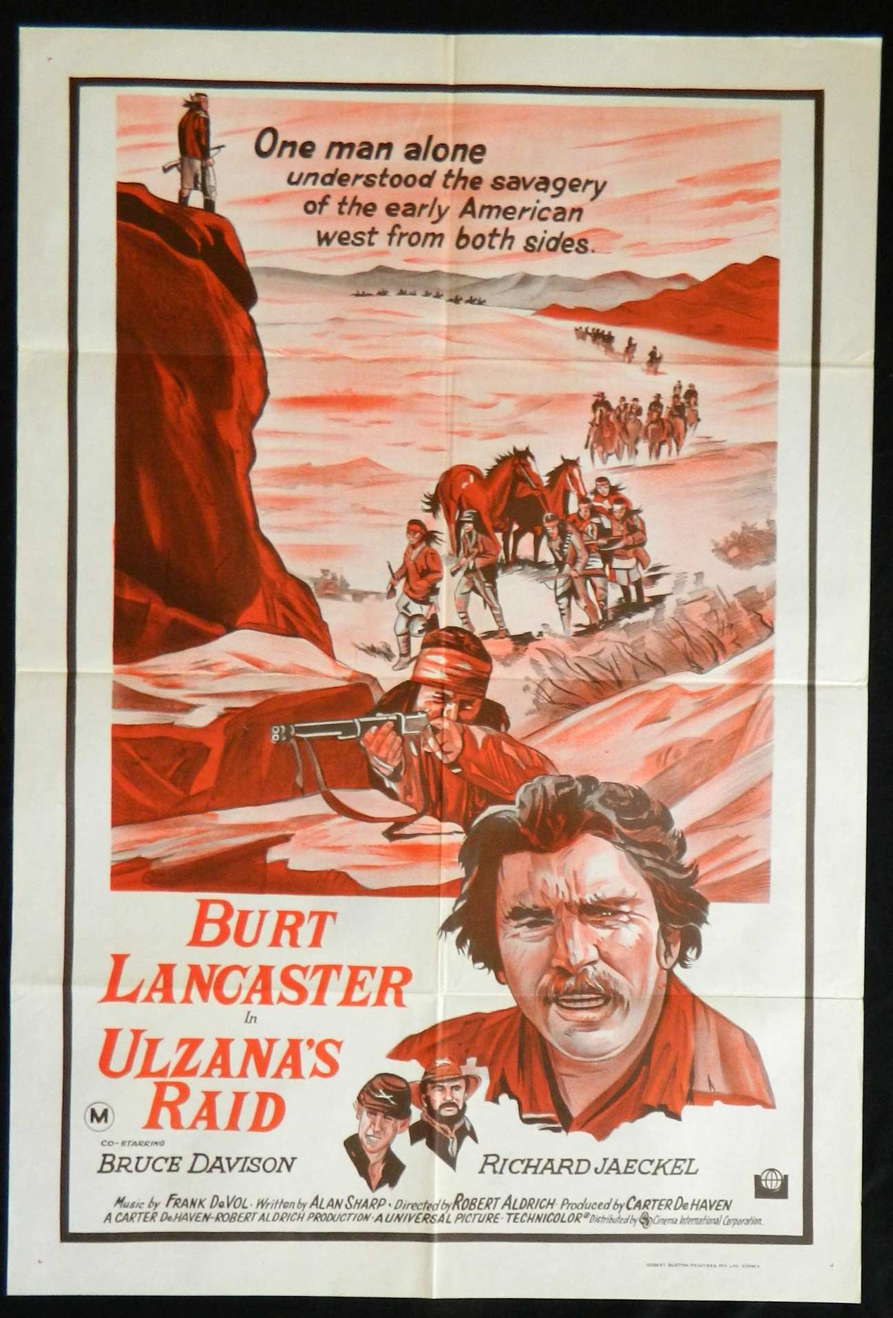 ULZANAS RAID  (1972)— Original Australian one sheet movie poster