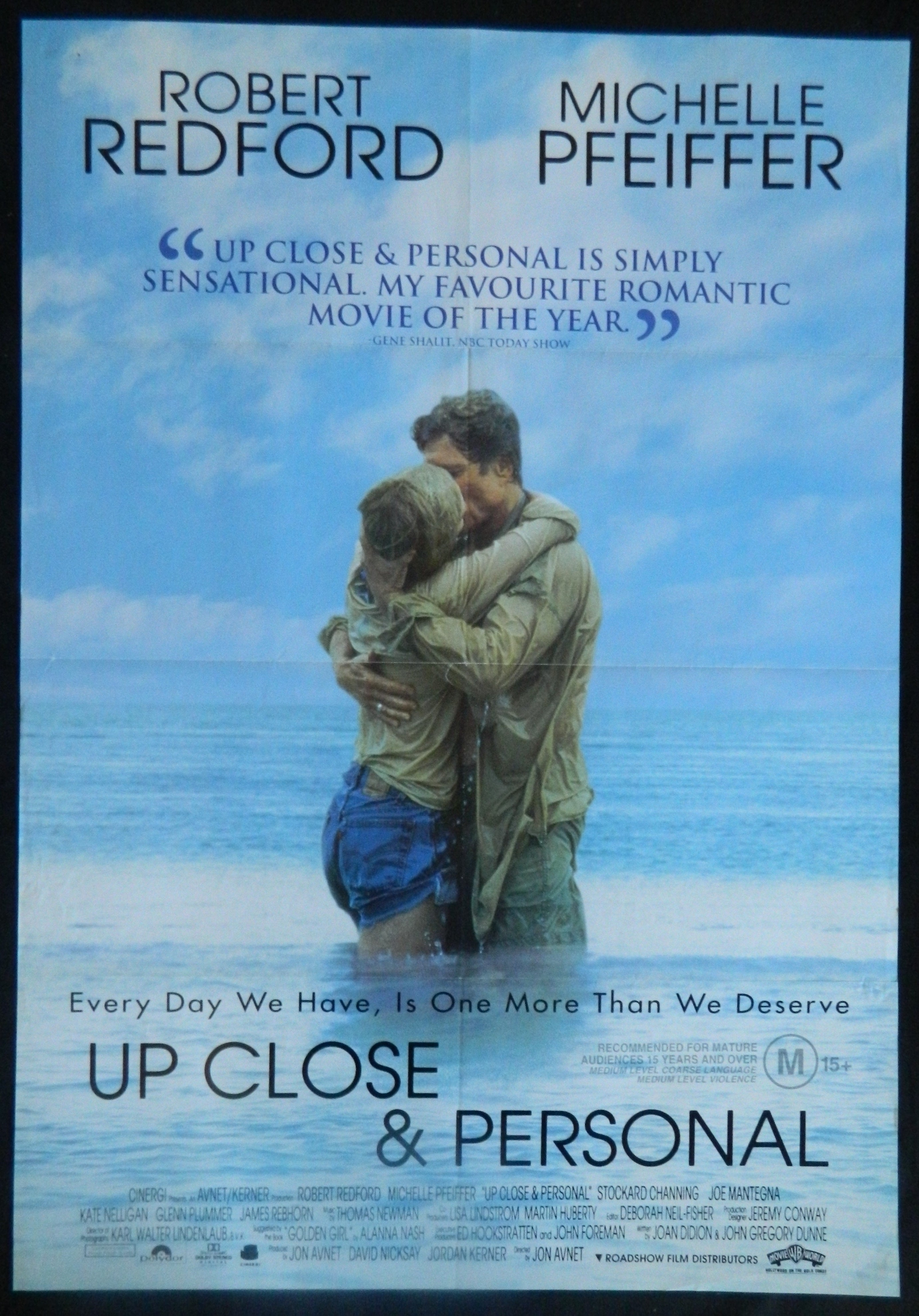 UP CLOSE AND PERSONAL  (1996)— Original Australian one sheet movie poster