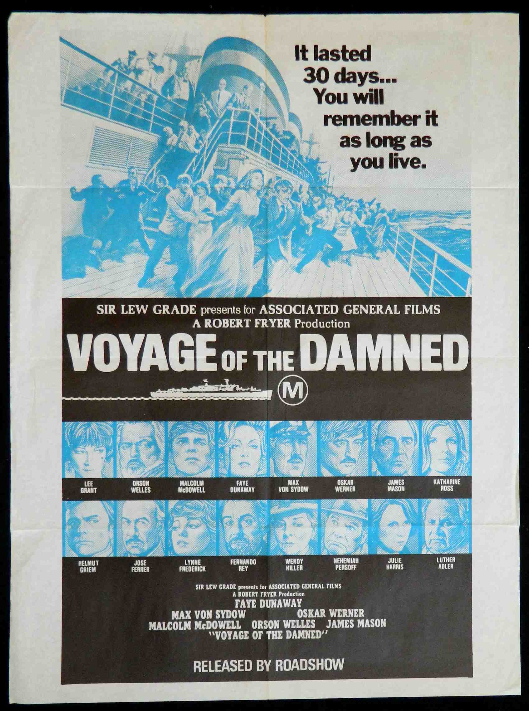 VOYAGE OF THE DAMNED (1976)— Original Australian one sheet movie poster