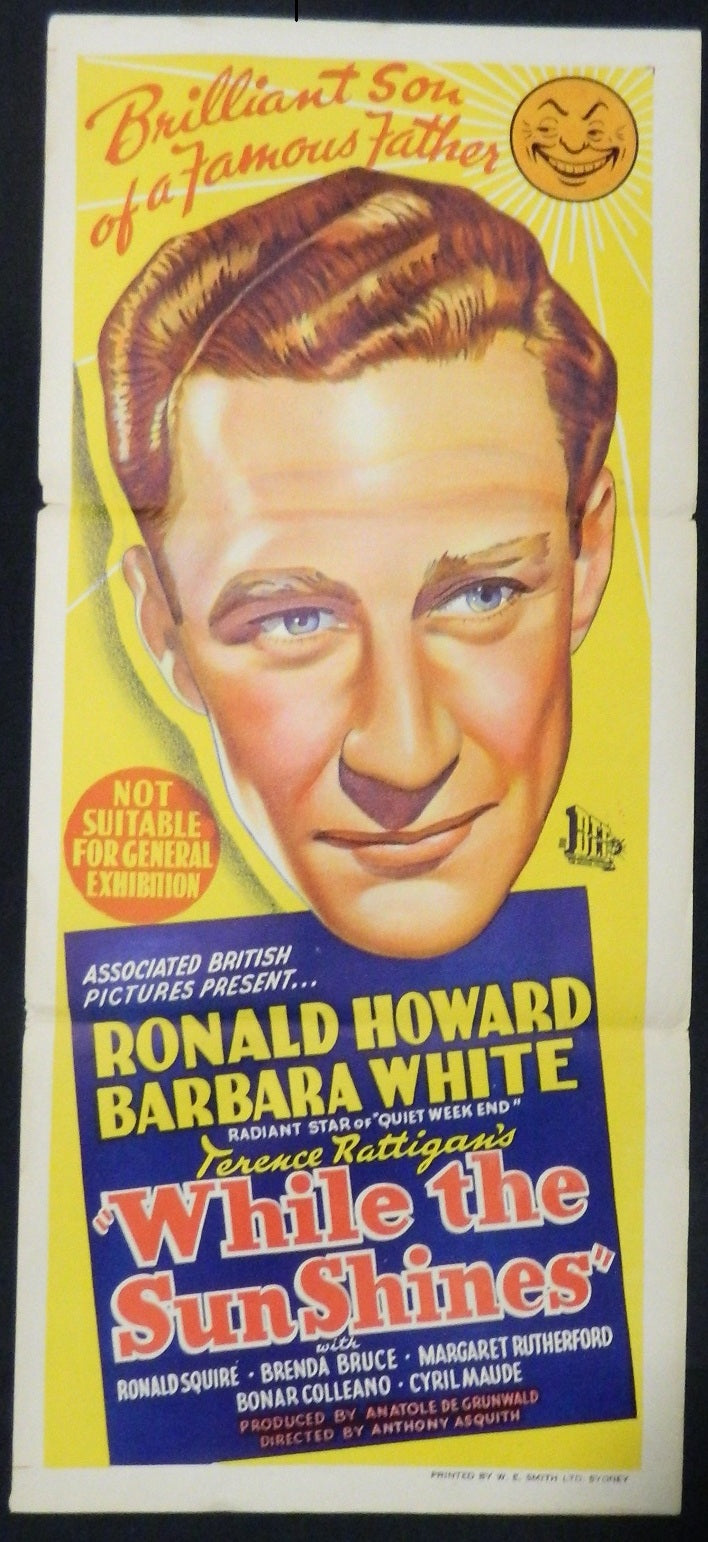 WHILE THE SUN SHINES (1947) — Original Australian daybill movie poster