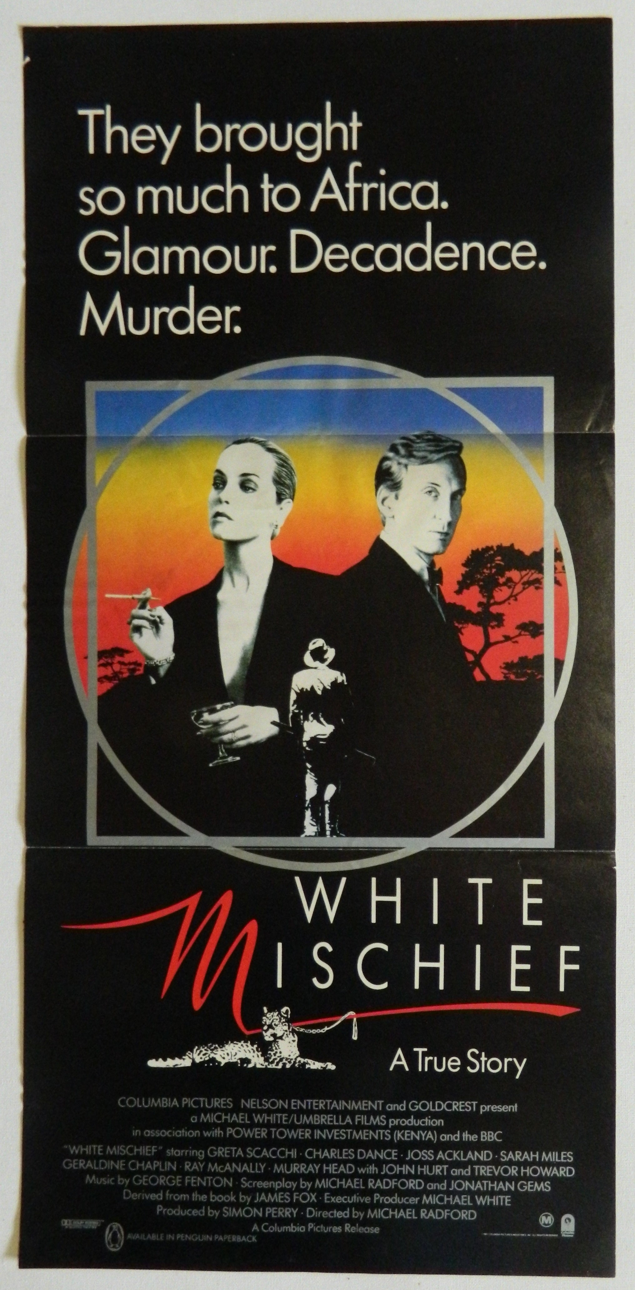 WHITE MISCHIEF (1987)— Original Australian daybill movie poster.