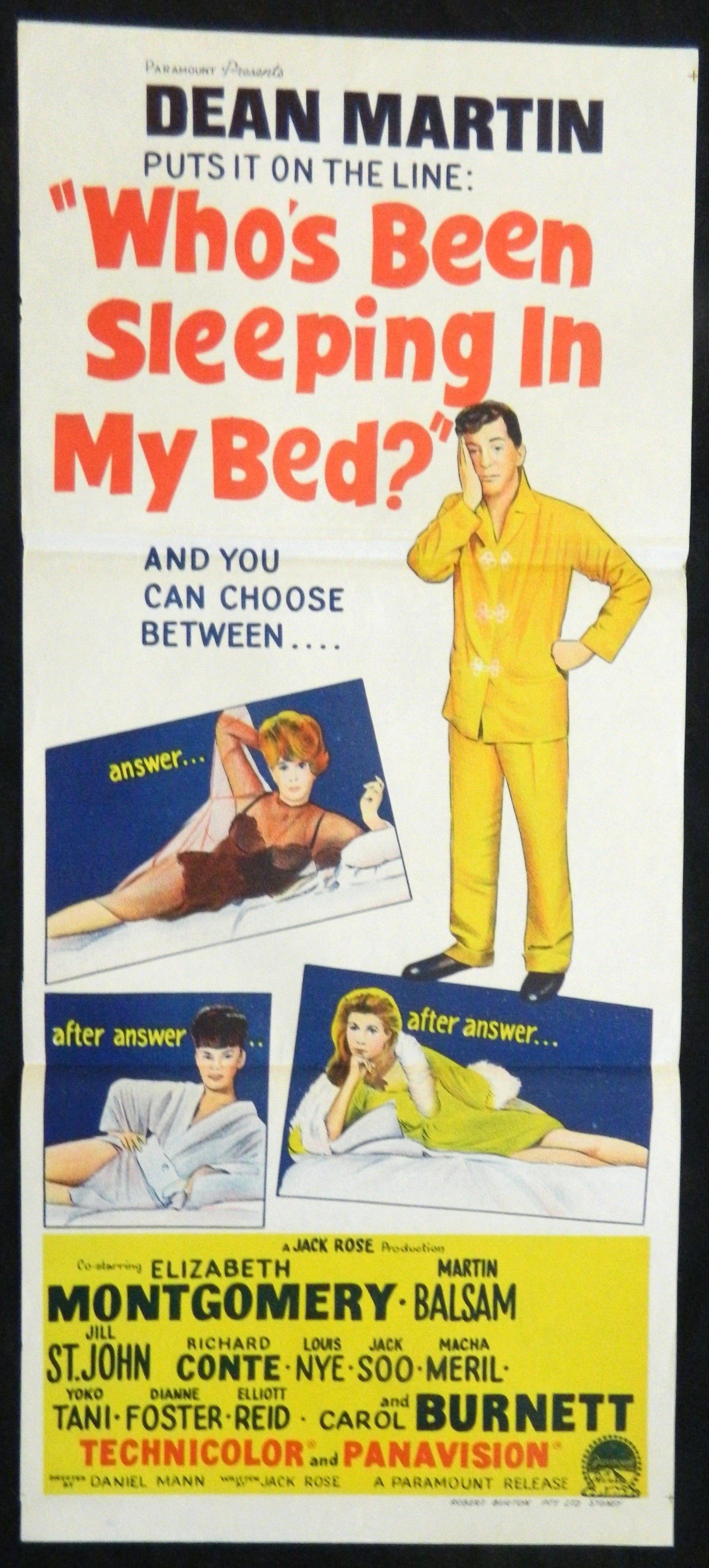 WHO'S BEEN SLEEPING IN MY BED (1963) — Original Australian daybill movie poster