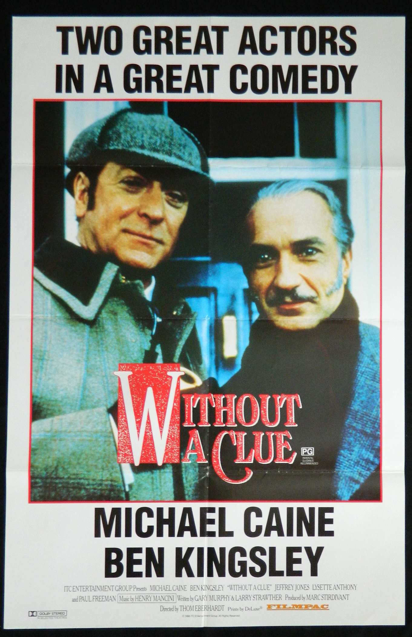WITHOUT A CLUE (1988)— Original Australian one sheet movie poster