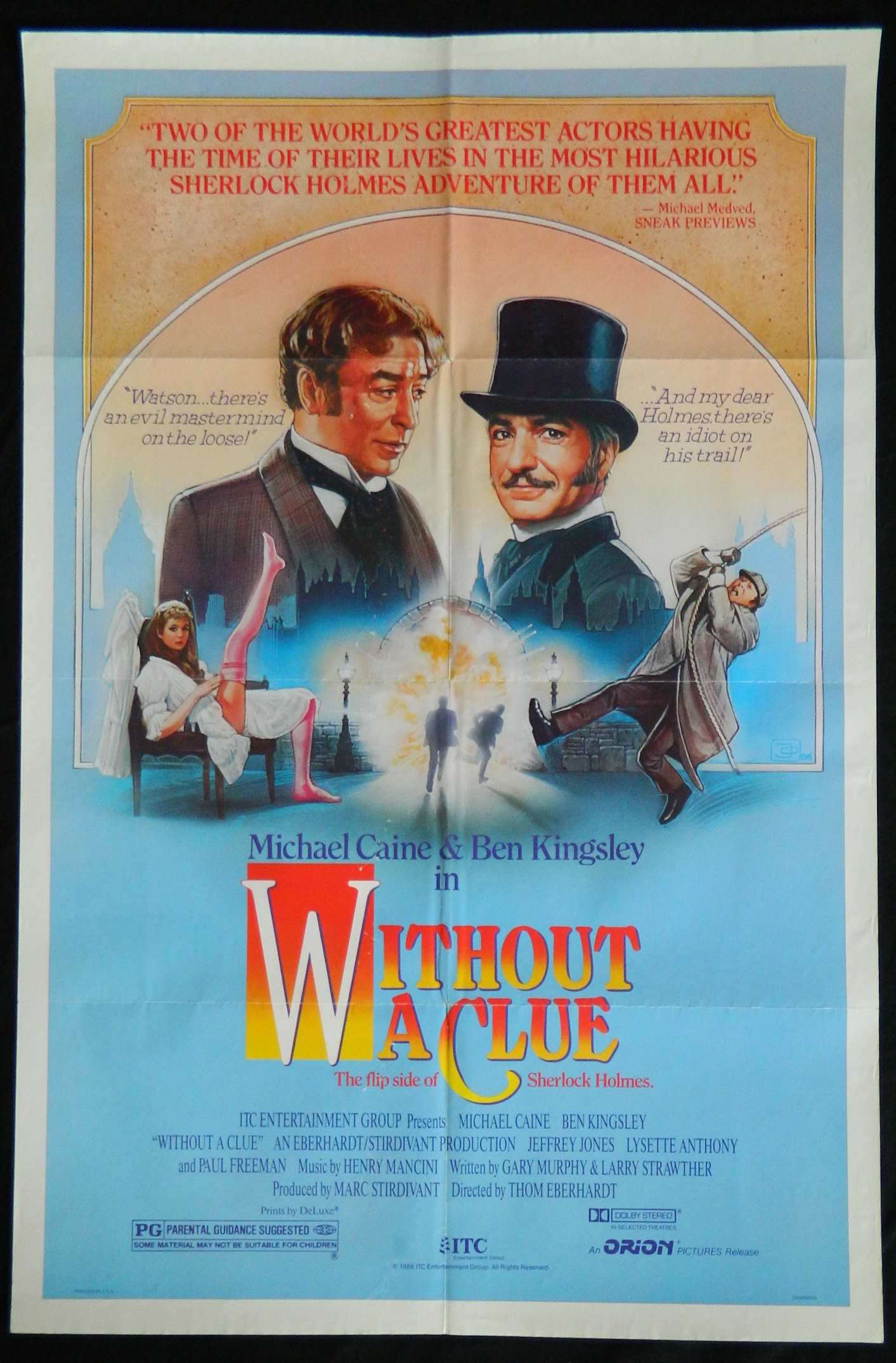 WITHOUT A CLUE (1988)— Original Australian one sheet movie poster