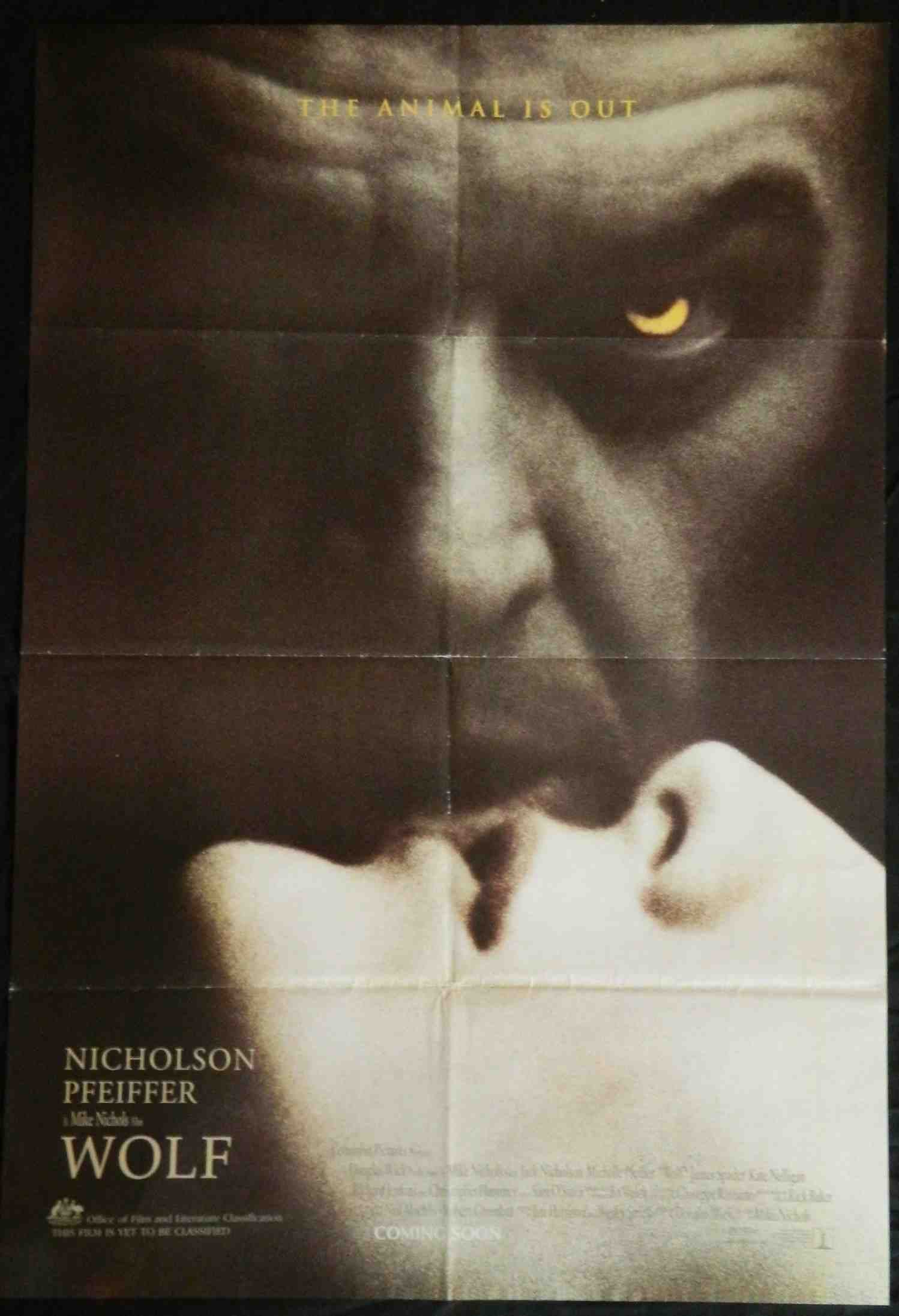 WOLF (1994)— Original Australian one sheet movie poster