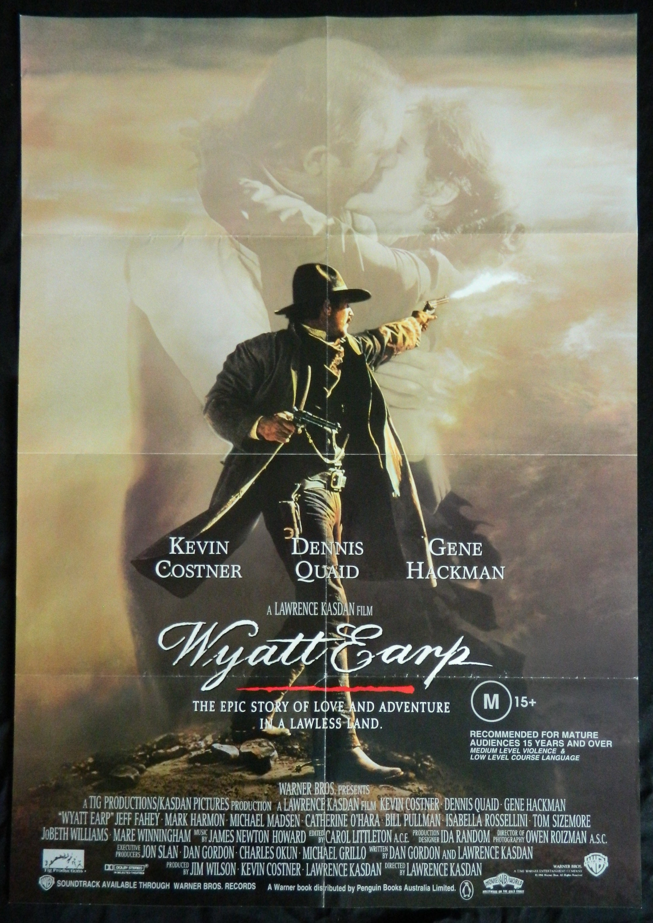 WYATT EARP (1994)— Original Australian one sheet movie poster
