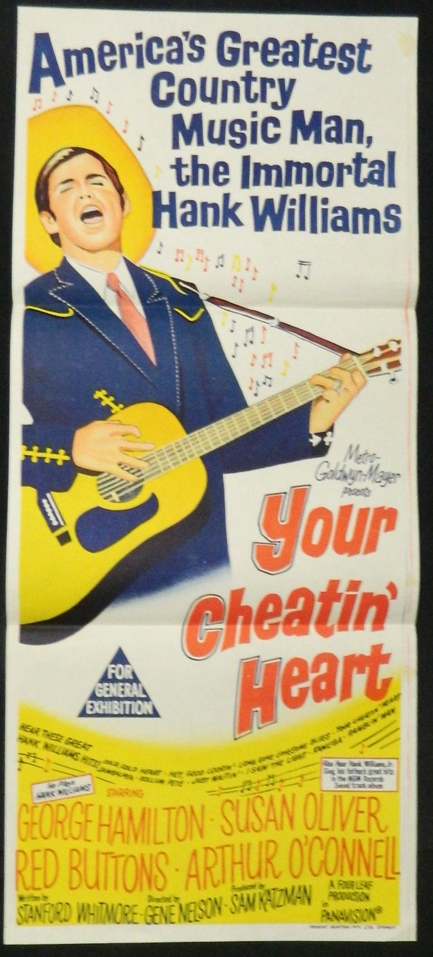 YOUR CHEATIN' HEART (1964) — Original Australian daybill movie poster
