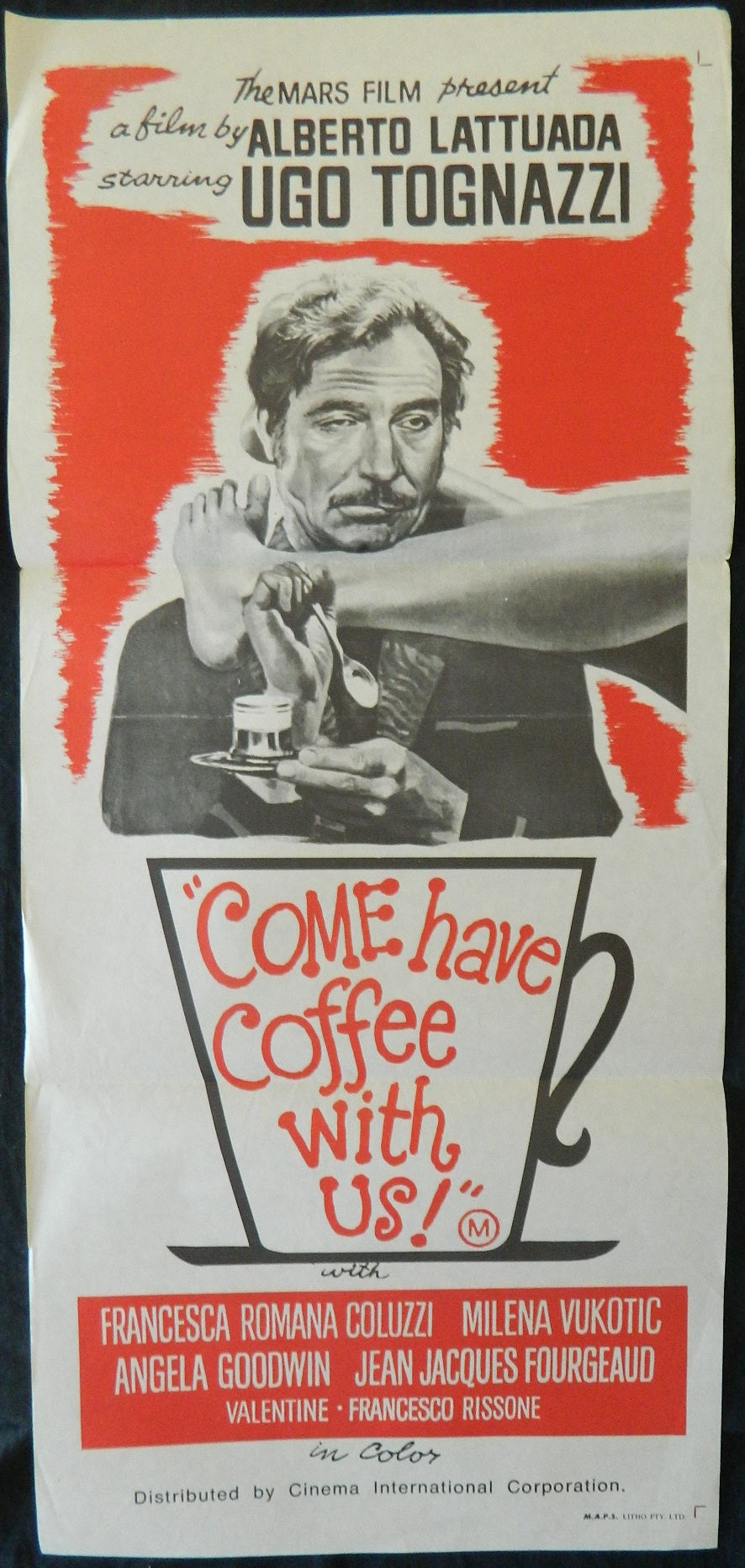 COME HAVE COFFEE WITH US (1970)— Original Australian daybill movie poster.