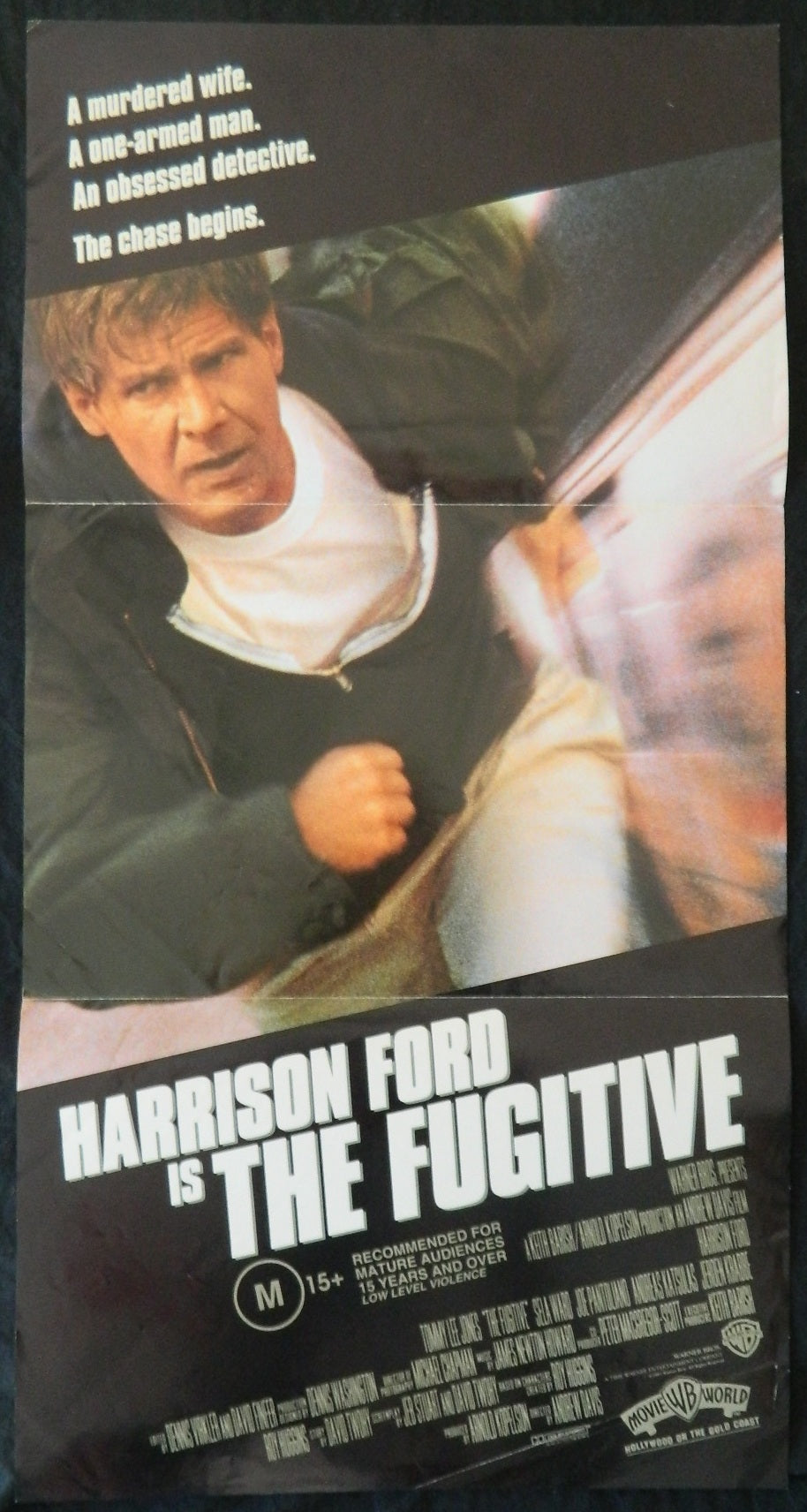THE FUGITIVE  (1993) — Original Australian daybill movie poster