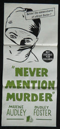 NEVER MENTION MURDER (1965) — Original Australian daybill movie poster