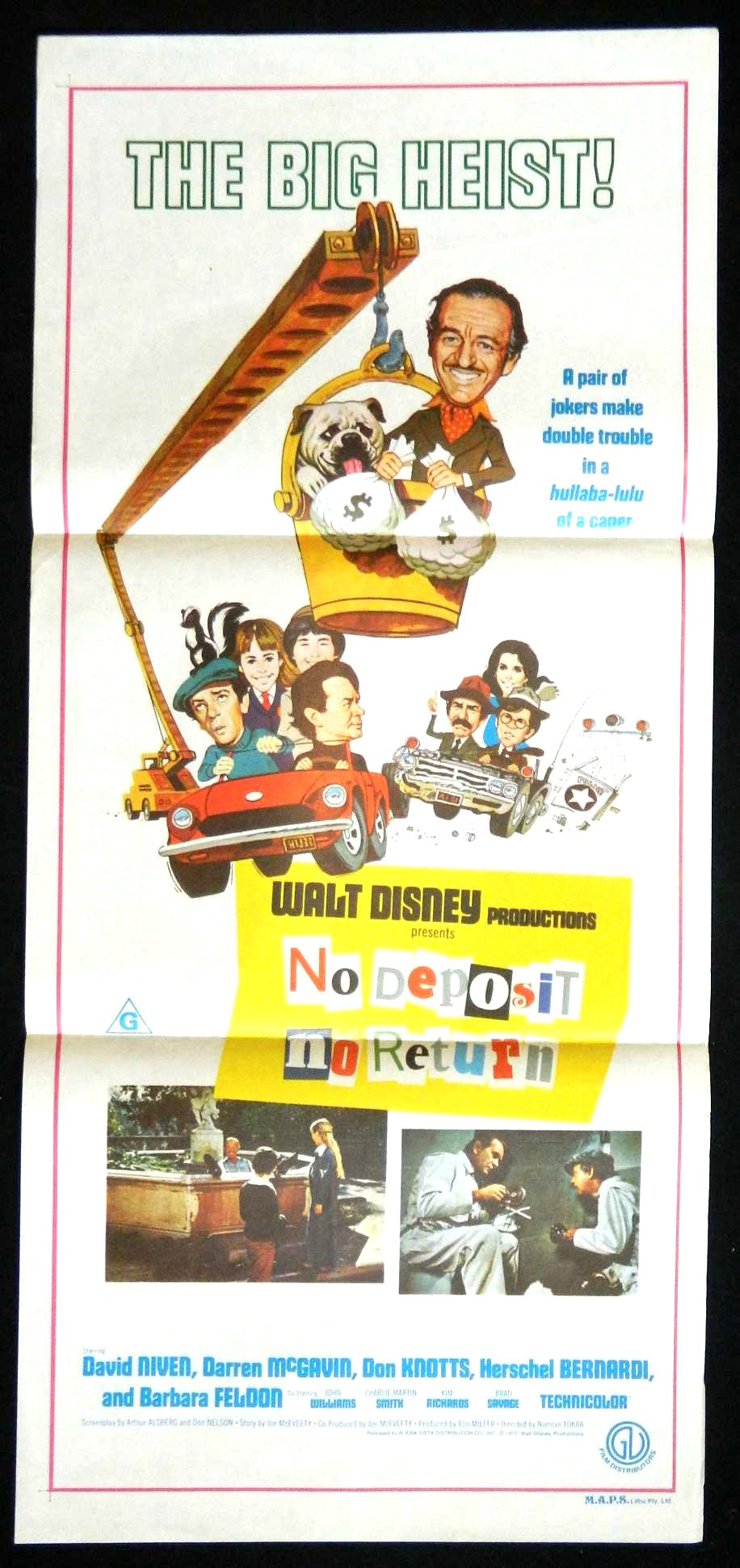 NO DEPOSIT NO RETURN (1976) — Original Australian daybill movie poster