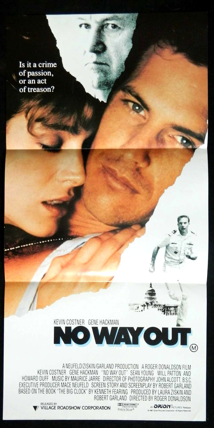 NO WAY OUT (1987) — Original Australian daybill movie poster