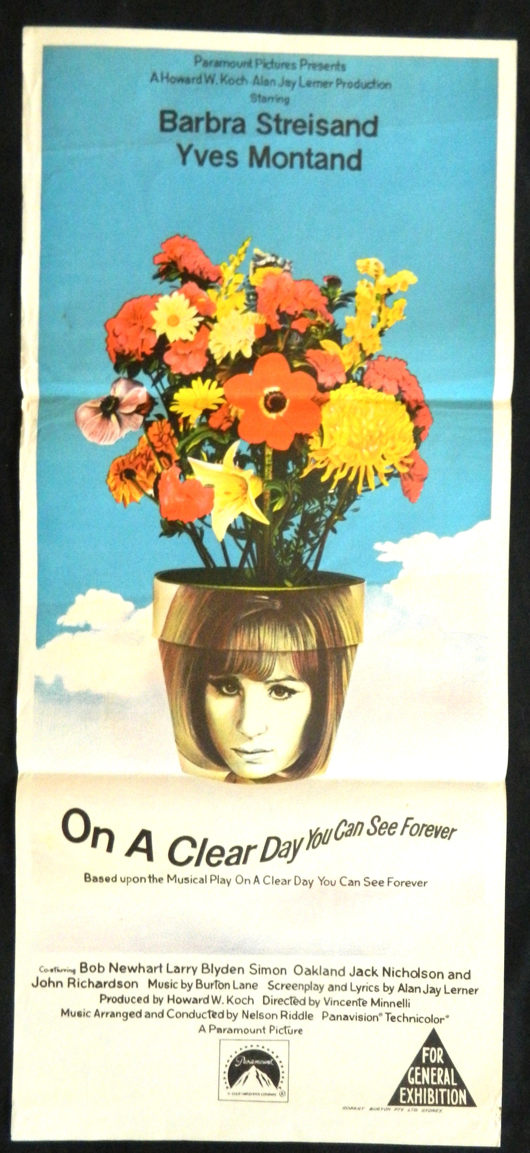 ON A CLEAR DAY YOU CAN SEE FOREVER (1970) — Original Australian daybill movie poster