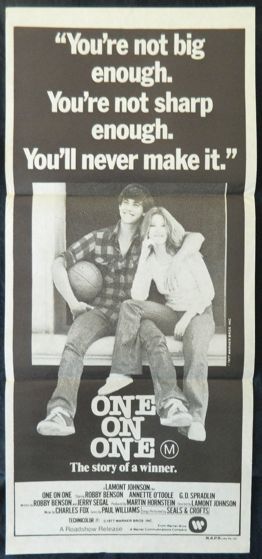 ONE ON ONE (1977) — Original Australian daybill movie poster
