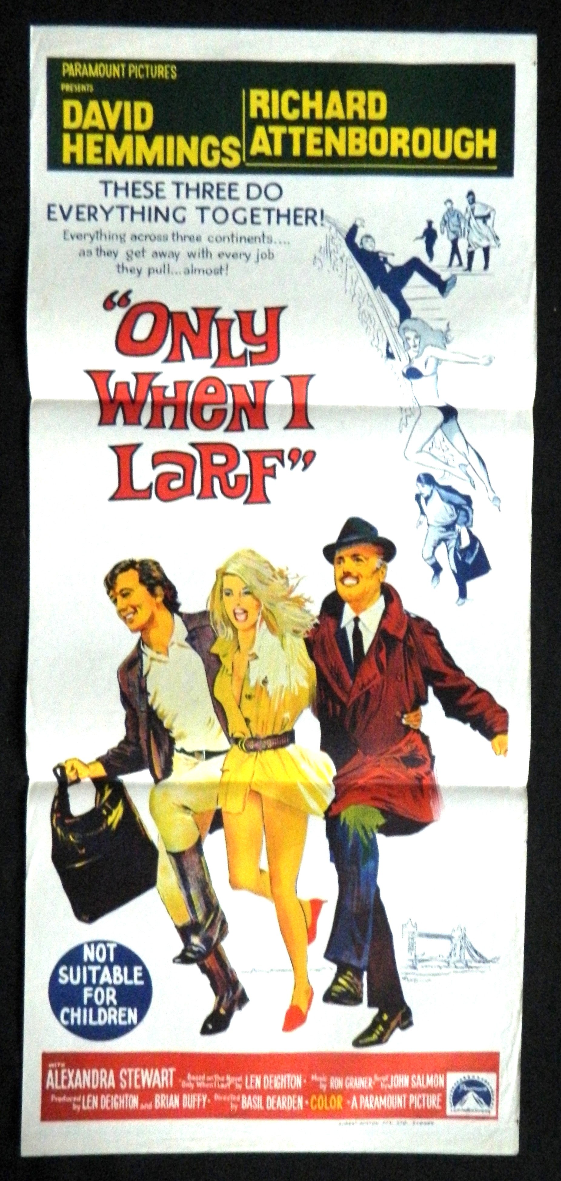 ONLY WHEN I LARF (1968) — Original Australian daybill movie poster