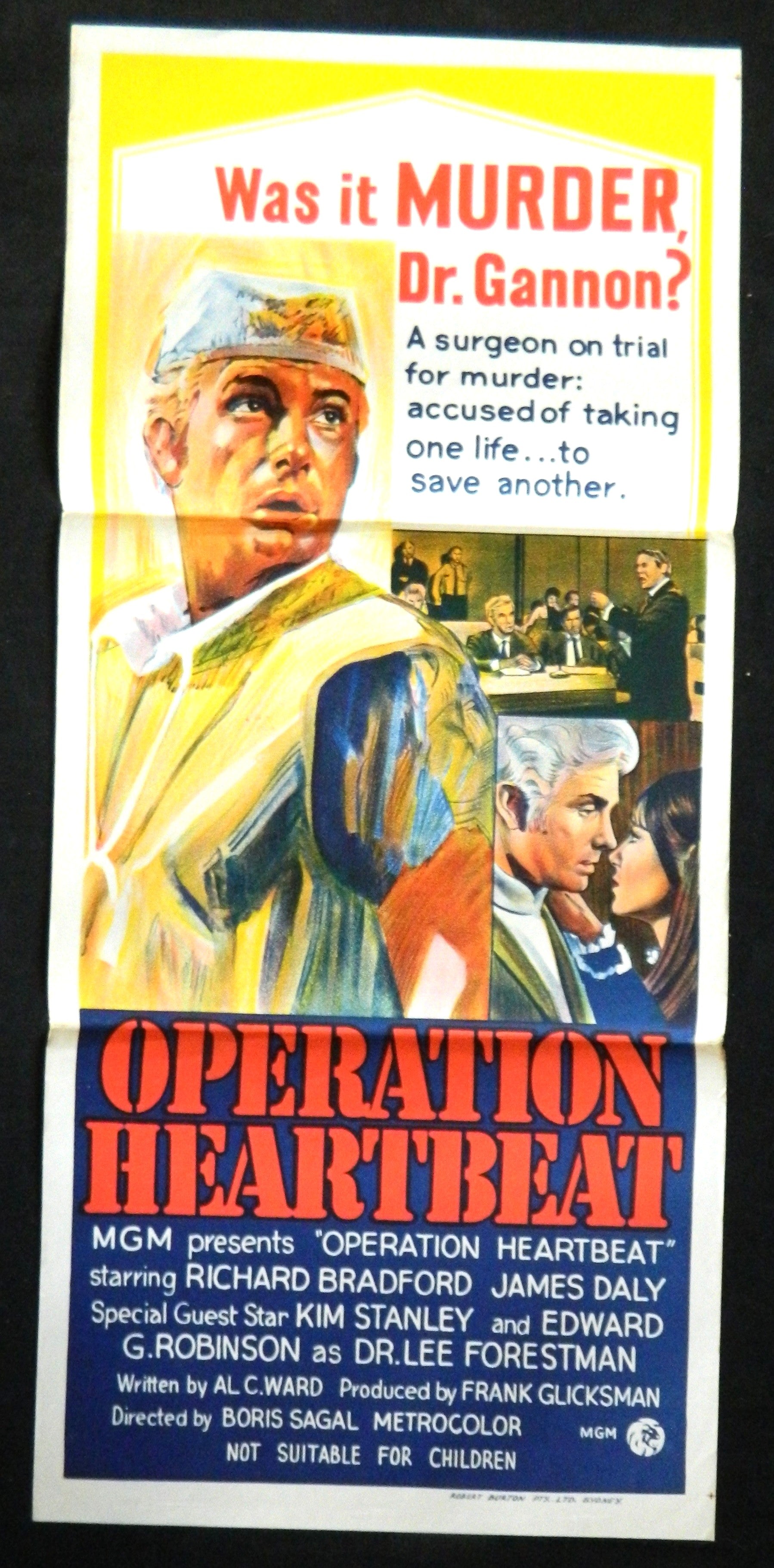 OPERATION HEARTBEAT (1969) — Original Australian daybill movie poster