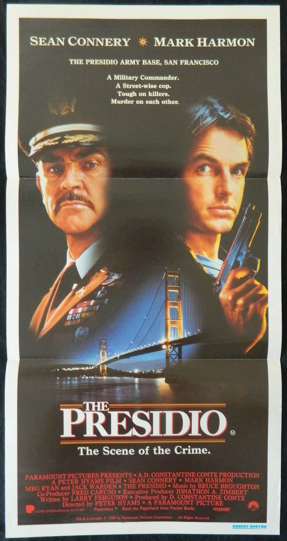 THE PRESIDIO  (1988) — Original Australian daybill movie poster