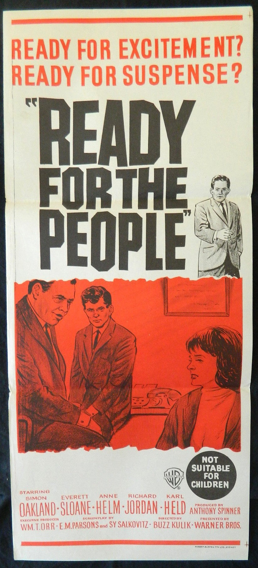 READY FOR THE PEOPLE (1964) — Original Australian daybill movie poster