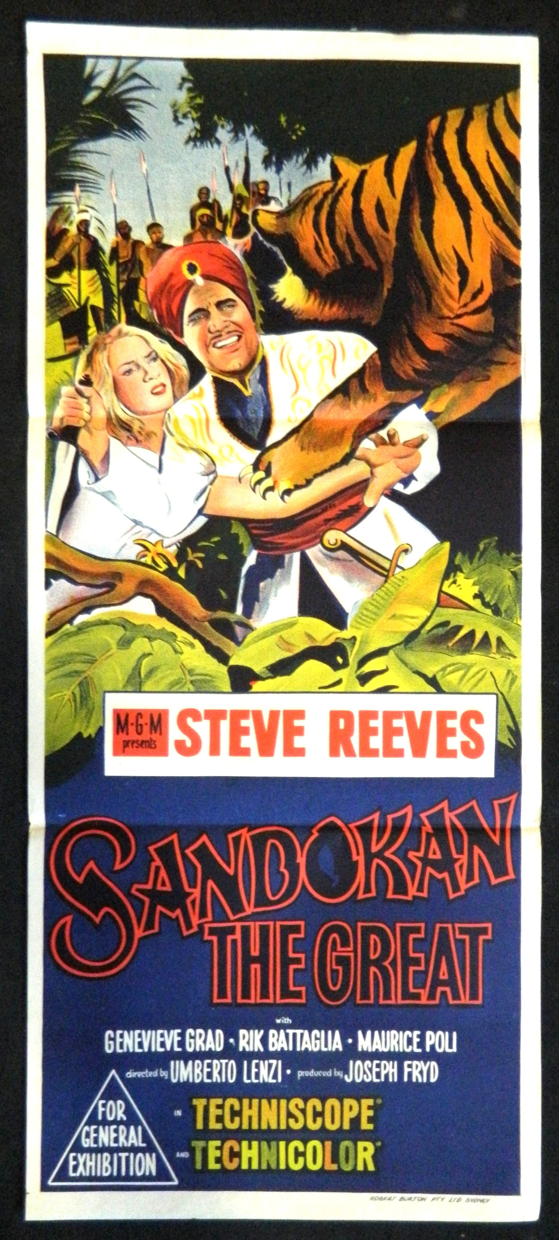 SANDOKAN THE GREAT  (1963) — Original Australian daybill movie poster