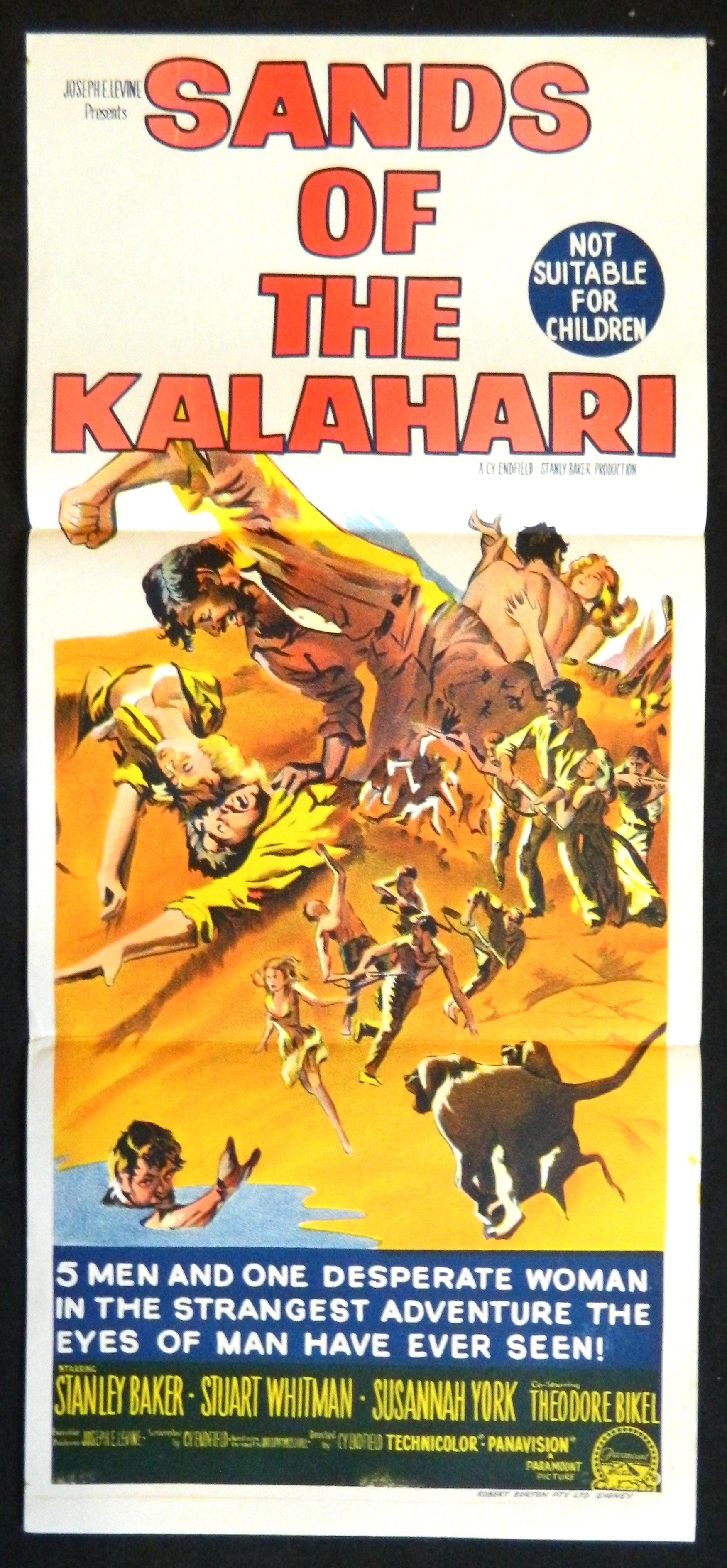SANDS OF THE KALAHARI  (1965) — Original Australian daybill movie poster