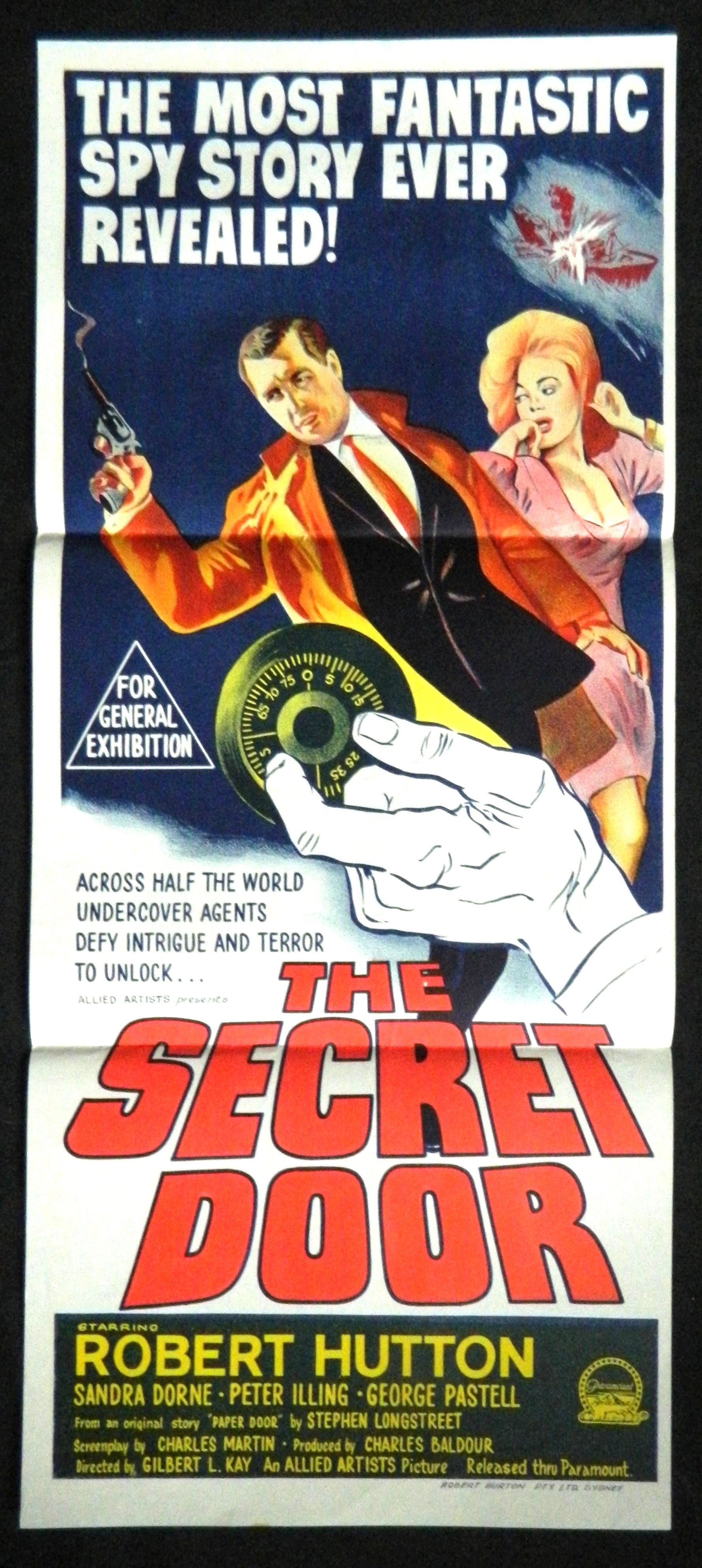 SECRET DOOR (1964) — Original Australian daybill movie poster