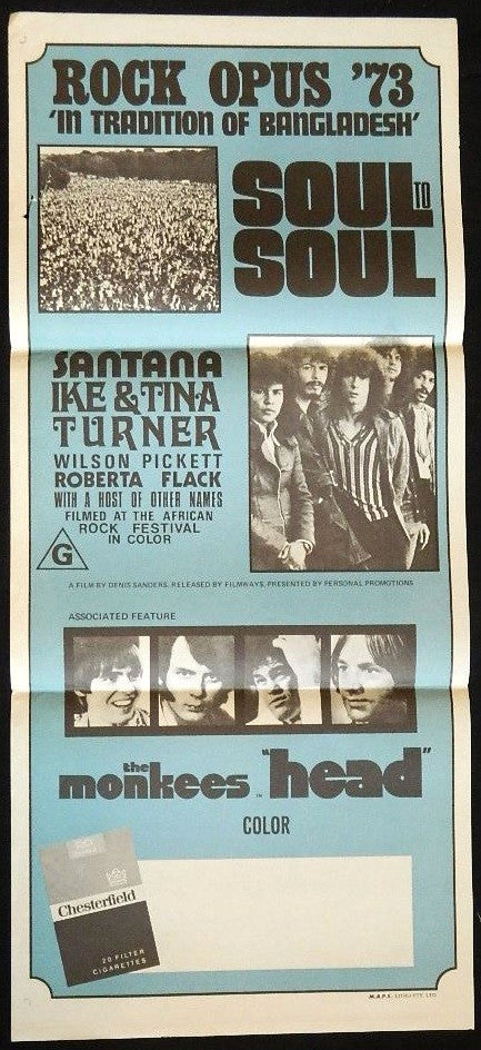 SOUL TO SOUL (1974) — Original Australian daybill movie poster