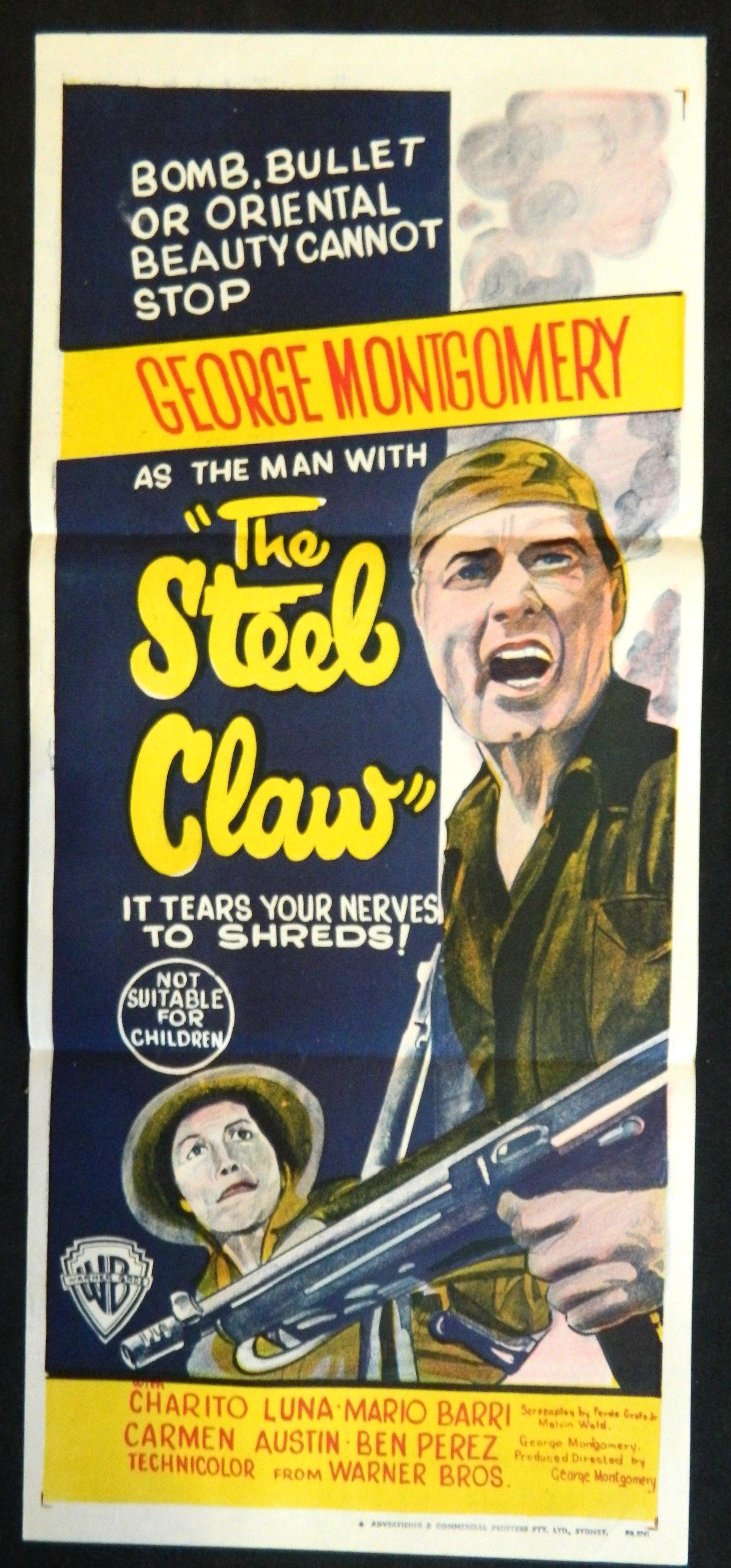 STEEL CLAW  (1961) — Original Australian daybill movie poster