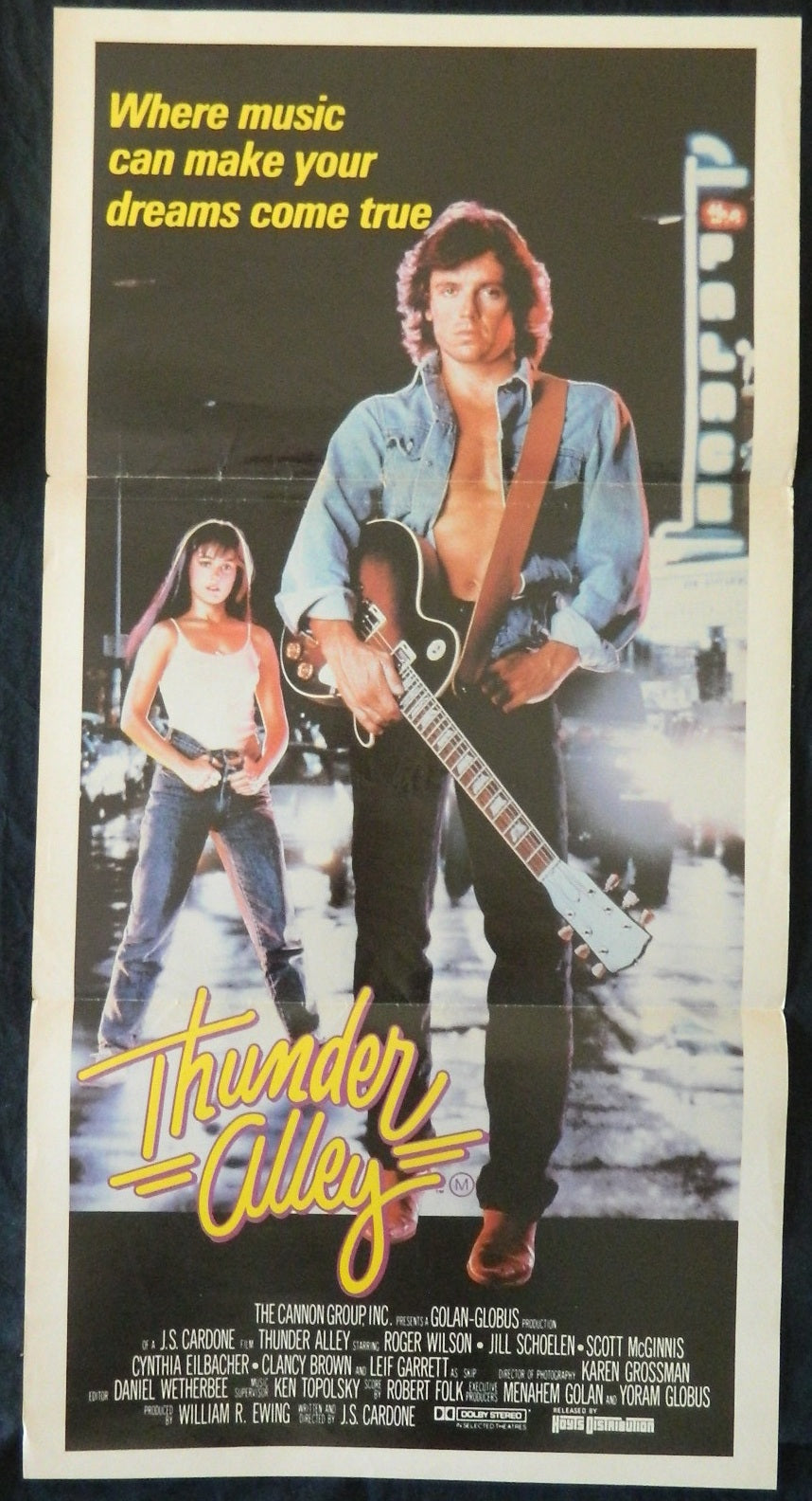 THUNDER ALLEY (1985) — Original Australian daybill movie poster